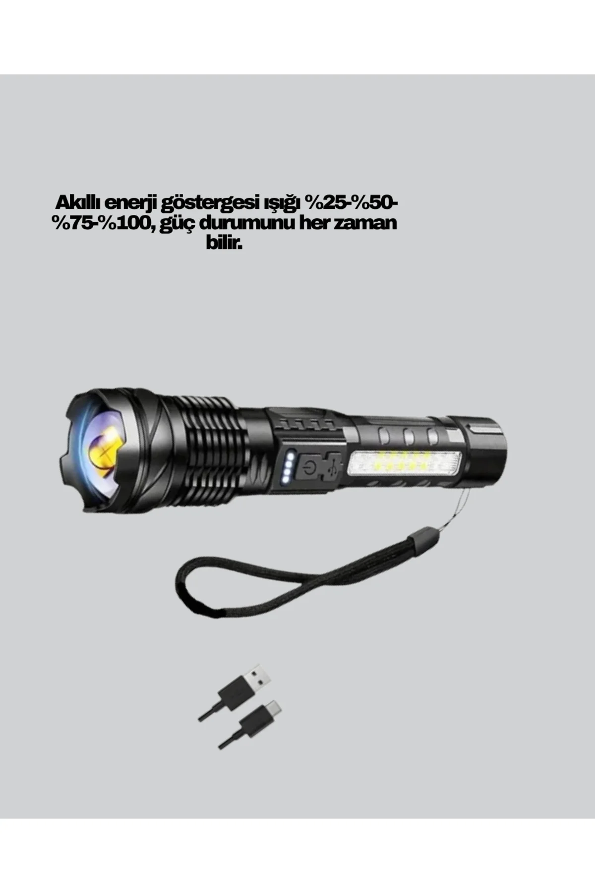 Güçlü LED El Feneri Şarj Edilebilir Çok Modlu