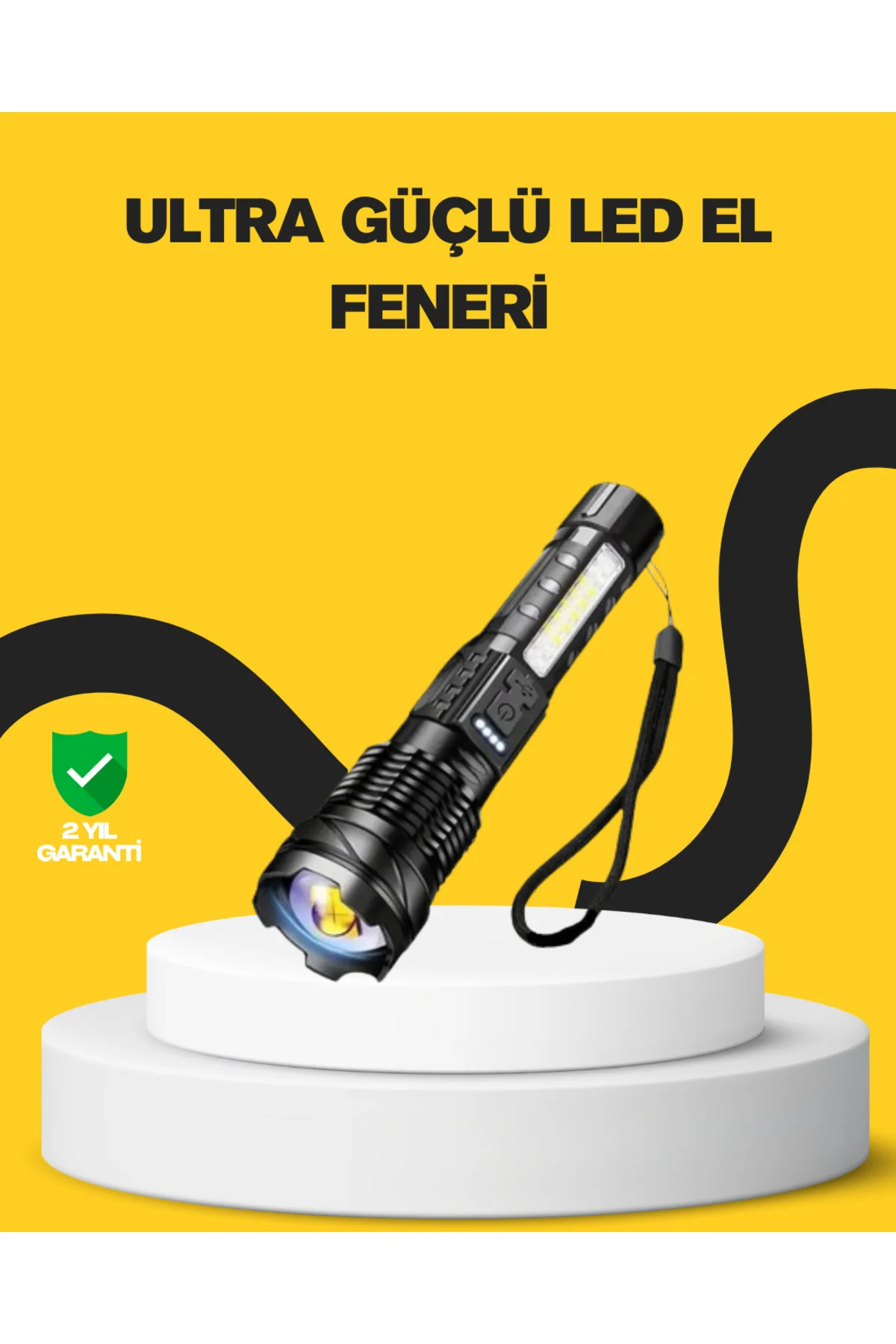 Güçlü LED El Feneri Şarj Edilebilir Çok Modlu