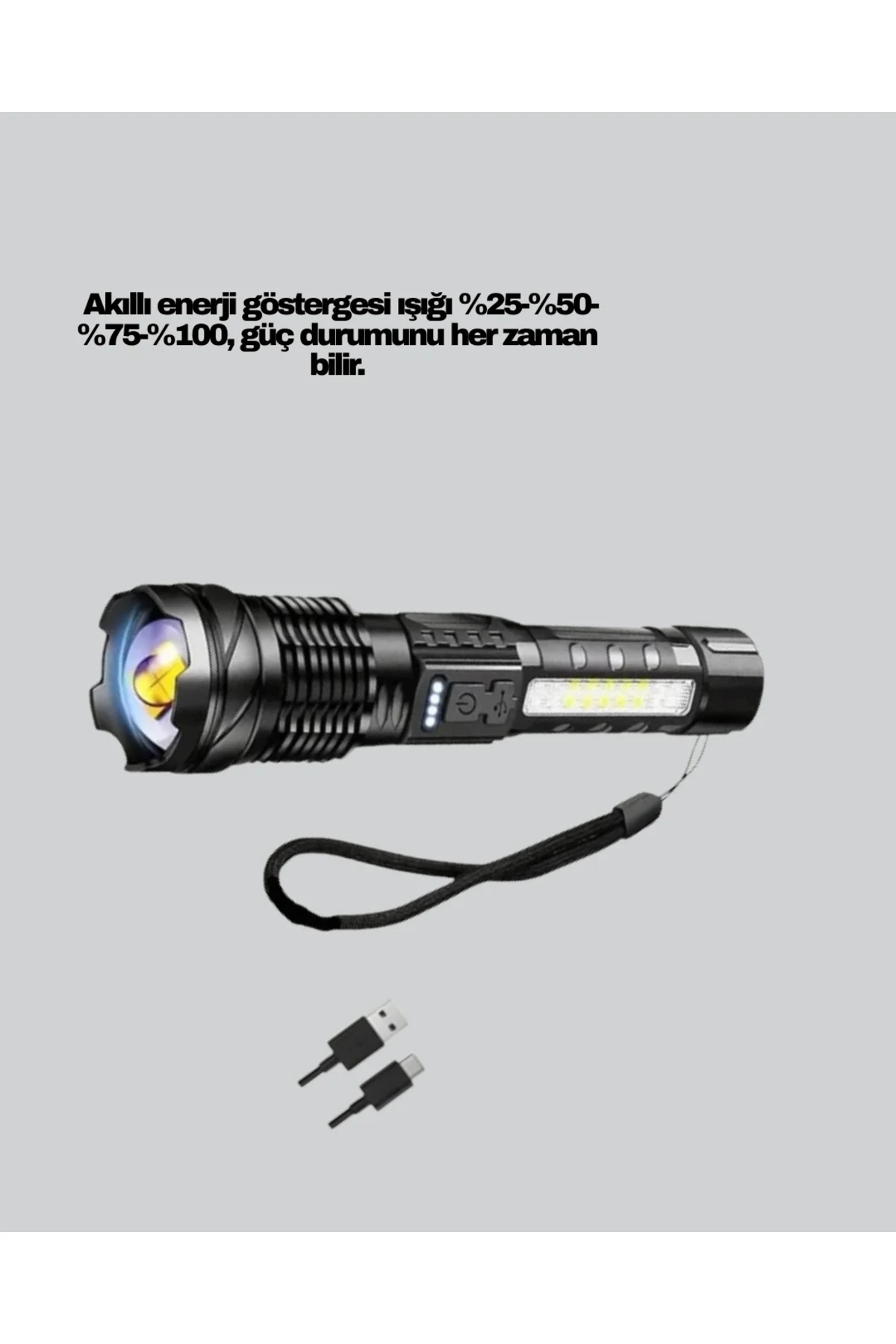Güçlü LED El Feneri Şarj Edilebilir Çok Modlu