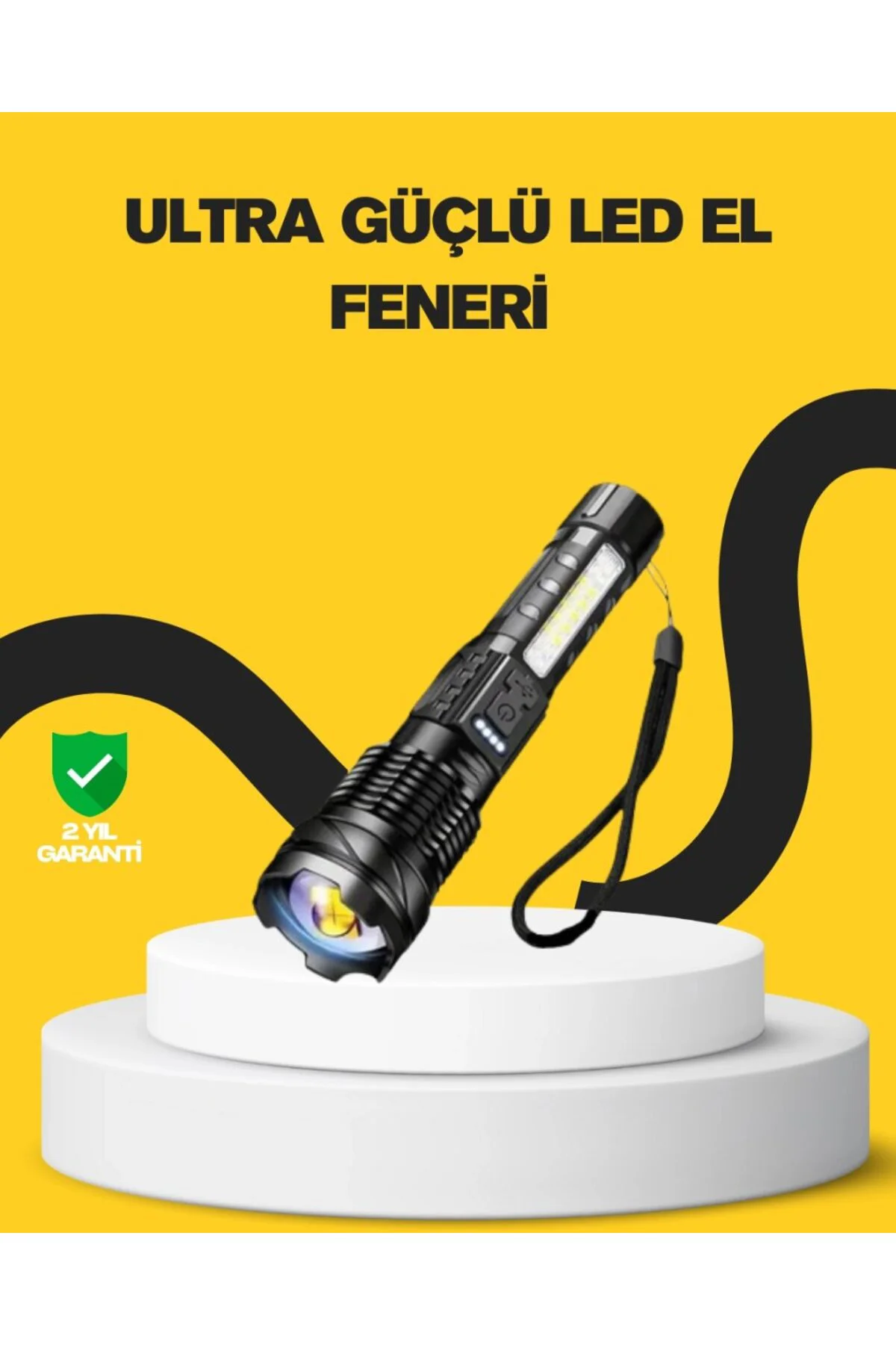 Güçlü Led El Feneri Şarj Edilebilir Çok Modlu