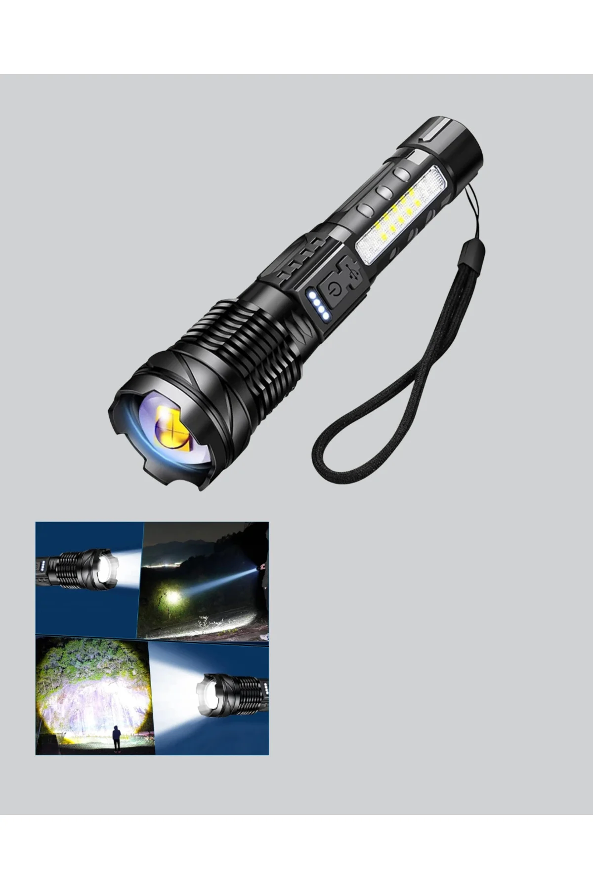 Güçlü LED El Feneri Şarj Edilebilir Çok Modlu
