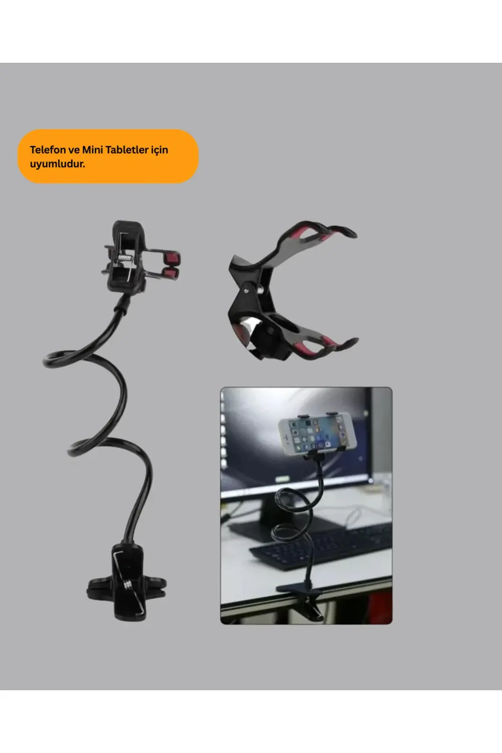 Güçlü Mandallı Akrobat Telefon Tutucu Masa Araç Uyumlu