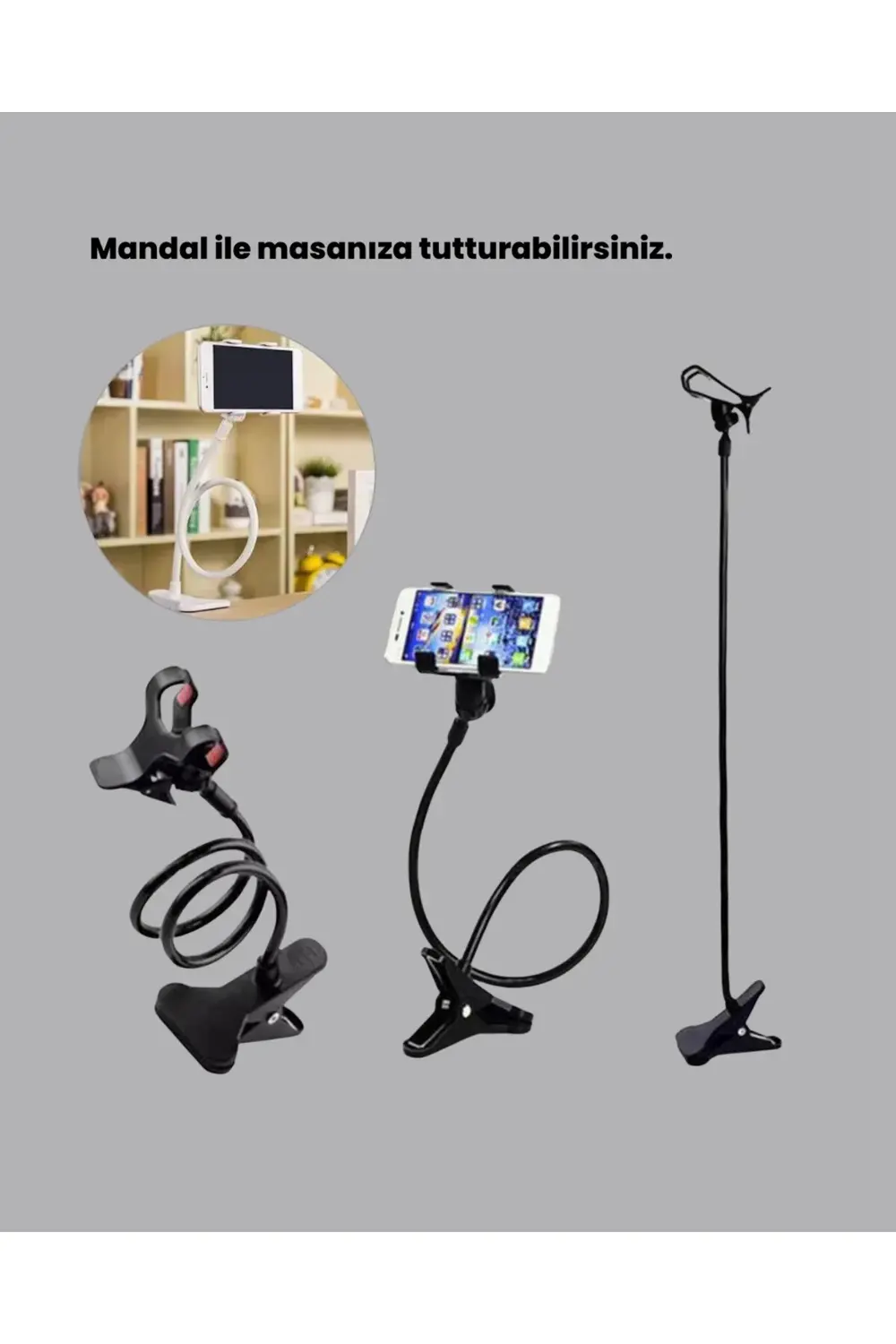 Güçlü Mandallı Akrobat Telefon Tutucu Masa Araç Uyumlu