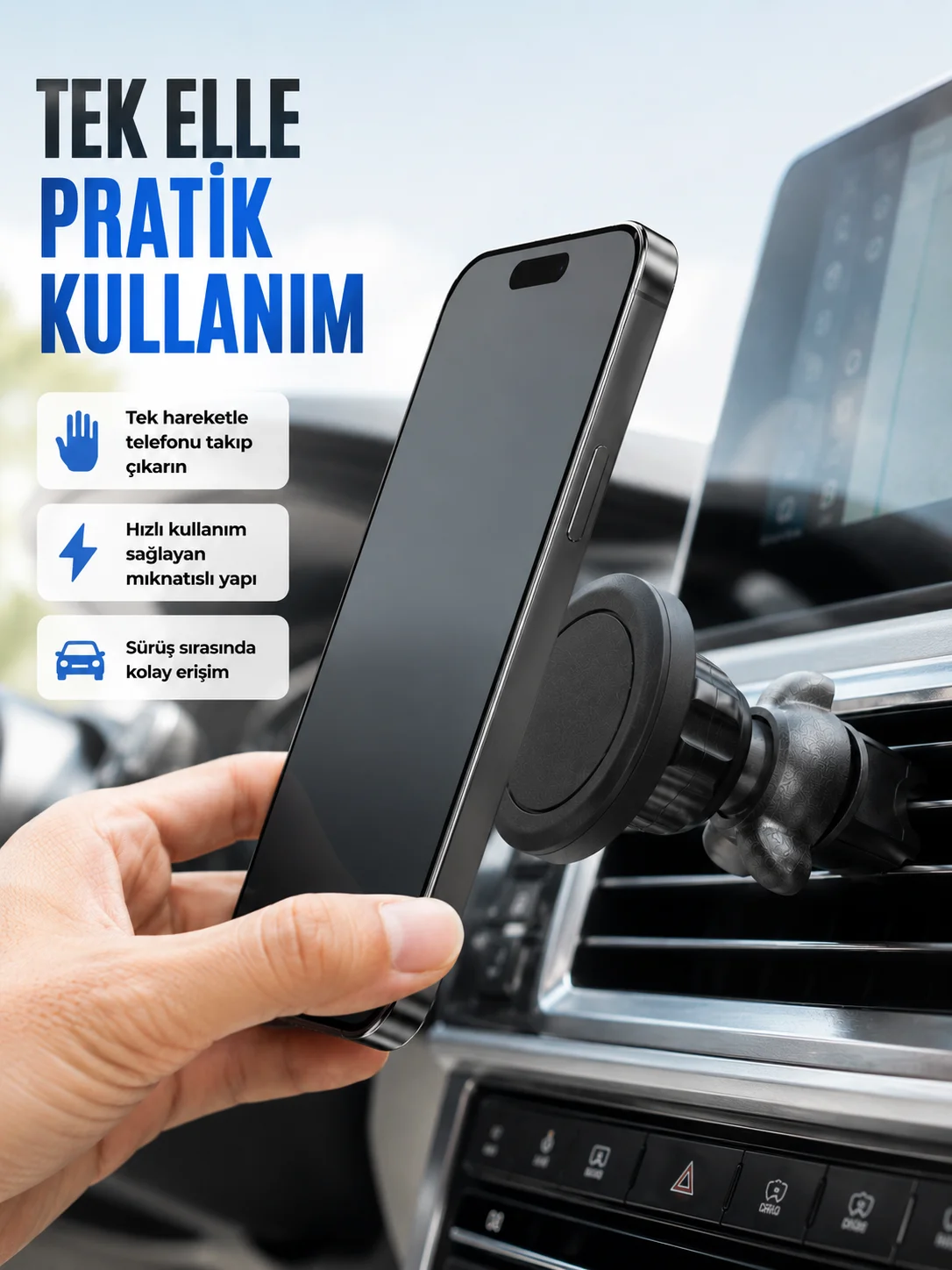 Güçlü Manyetik Araç İçi Telefon Tutucu Universal Telefon Standı