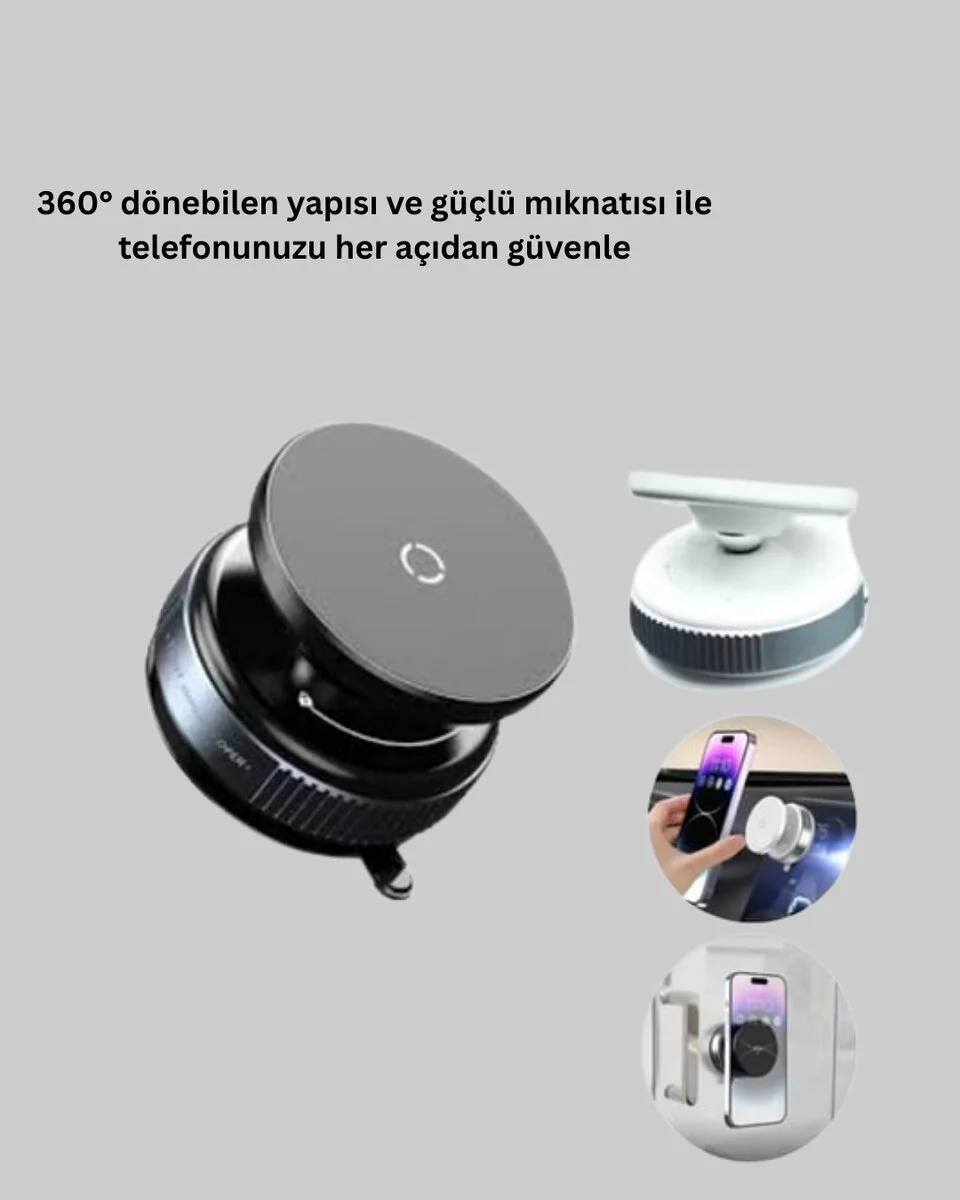Güçlü Manyetik Araç Telefon Tutucu - Evrensel Uyumluluk, Kaymaz Tutma ve Silikon Ped Koruma
