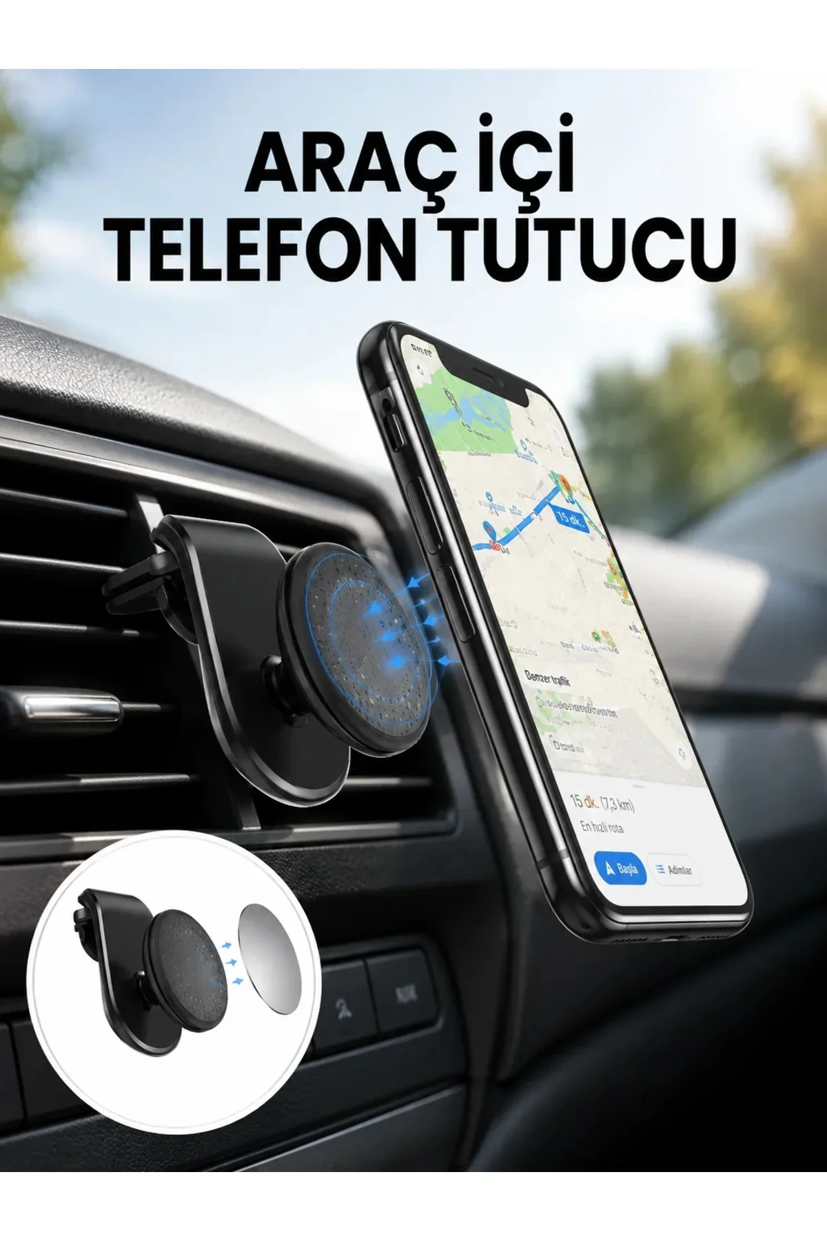 Güçlü Mıknatıslı Araç İçi Telefon Tutucu – Evrensel Uyum Yeni Nesil