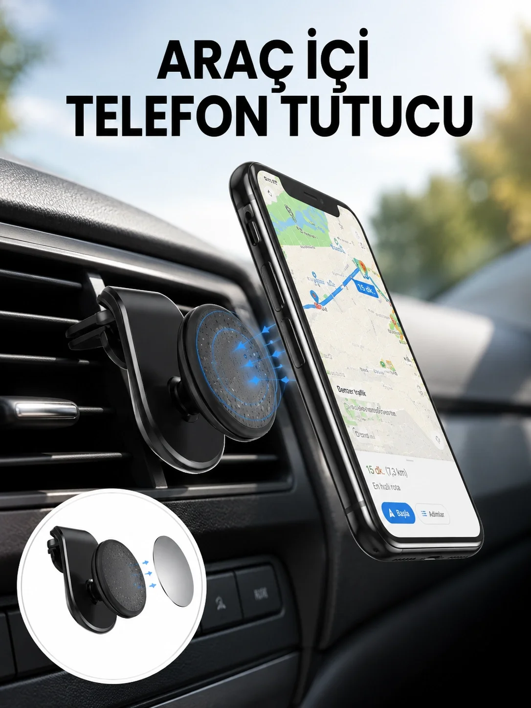 Güçlü Mıknatıslı Araç İçi Telefon Tutucu – Evrensel Uyum Yeni Nes