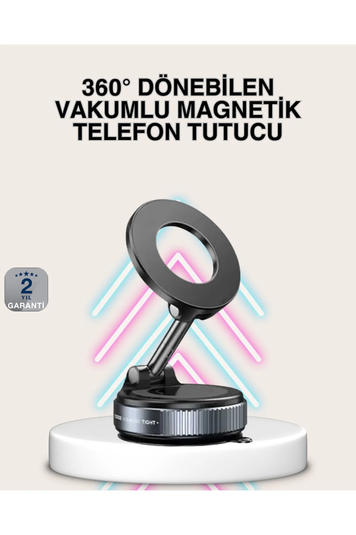 Güçlü Mıknatıslı Vakumlu Araç Telefon Tutucu Alüminyum Gövde