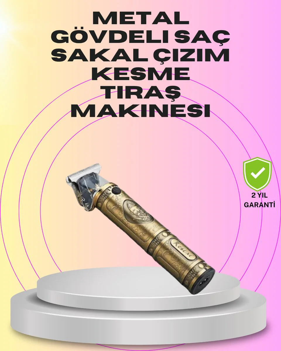 Güçlü Motorlu 4 Kılavuz Taraklı Kompakt Saç Kesme Makinesi – Uzun Pil Ömürlü
