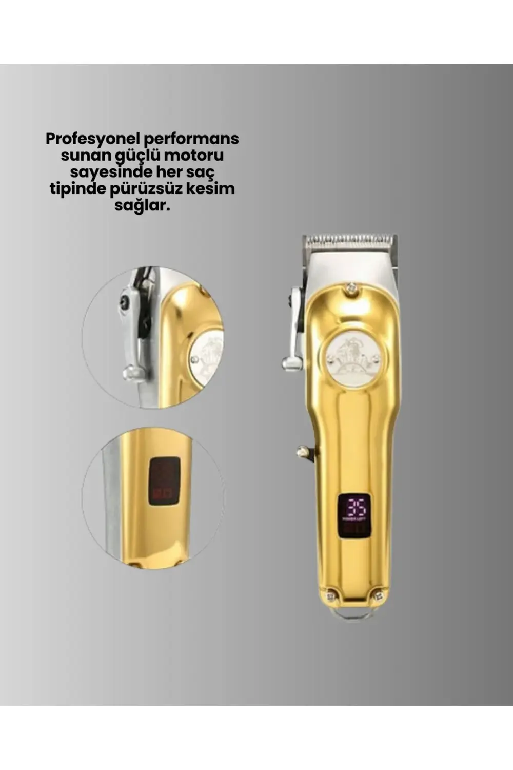 Güçlü Motorlu LCD Ekranlı Şarjlı Tıraş ve Şekillendirme Makinesi