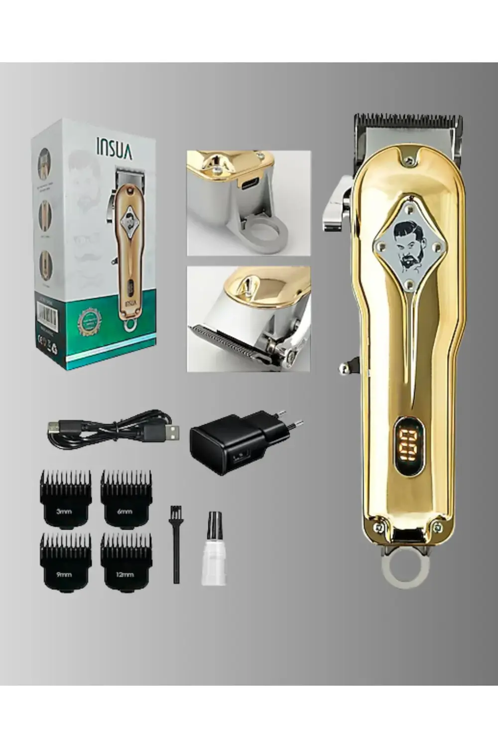 Güçlü Motorlu LCD Ekranlı Şarjlı Tıraş ve Şekillendirme Makinesi