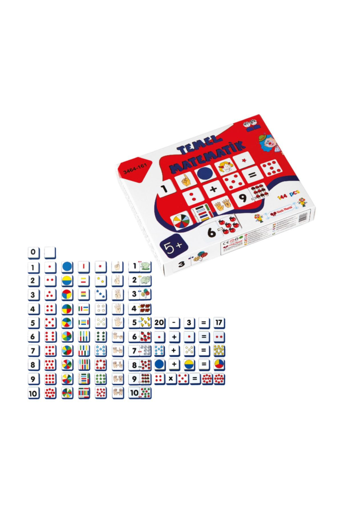 Güçlü Plastik Kutulu 144 Parça Resimli Temel Matematik