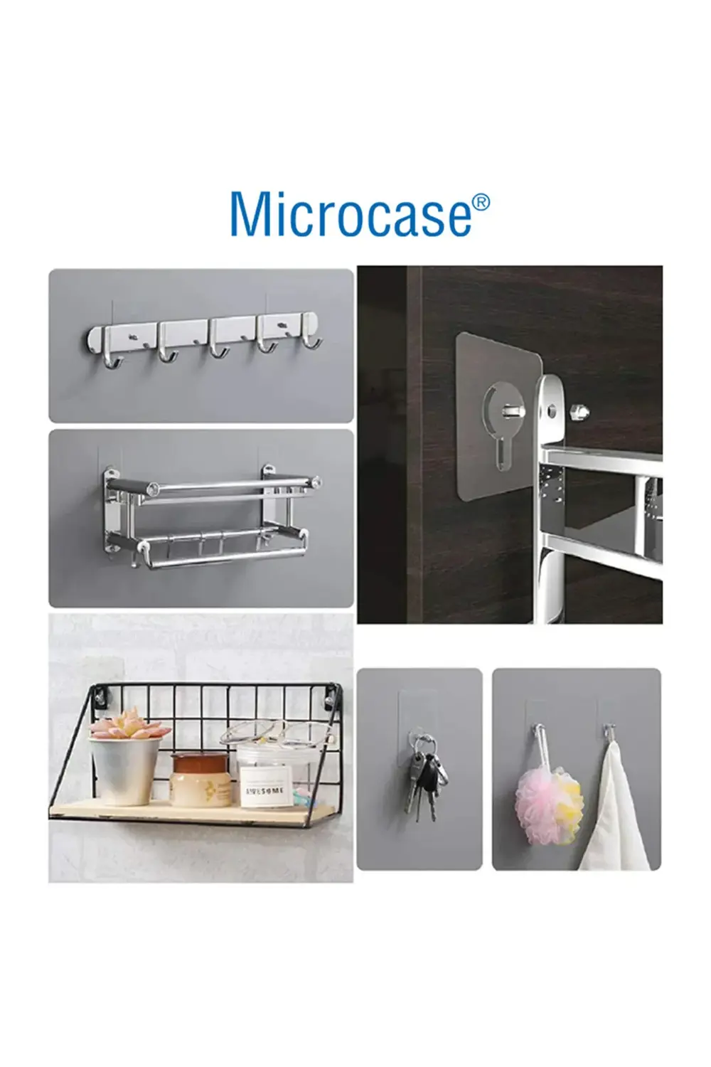 Güçlü Plastik Yapışkanlı 6mm Hanger Vidalı Eşya Ürün Raf Tutucu A