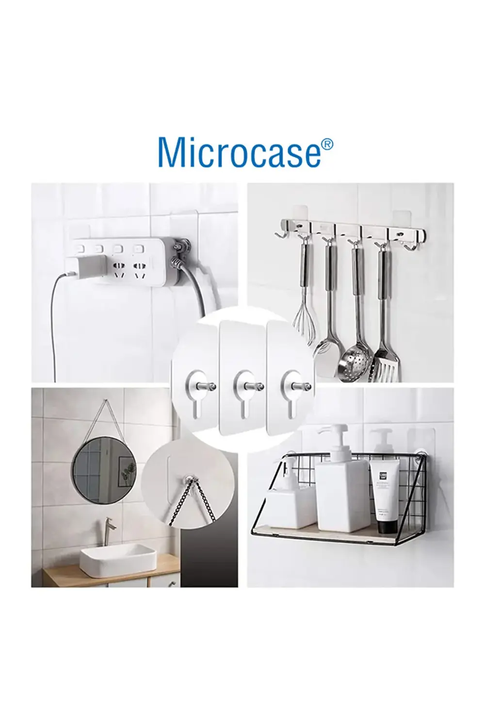 Güçlü Plastik Yapışkanlı 6mm Hanger Vidalı Eşya Ürün Raf Tutucu A