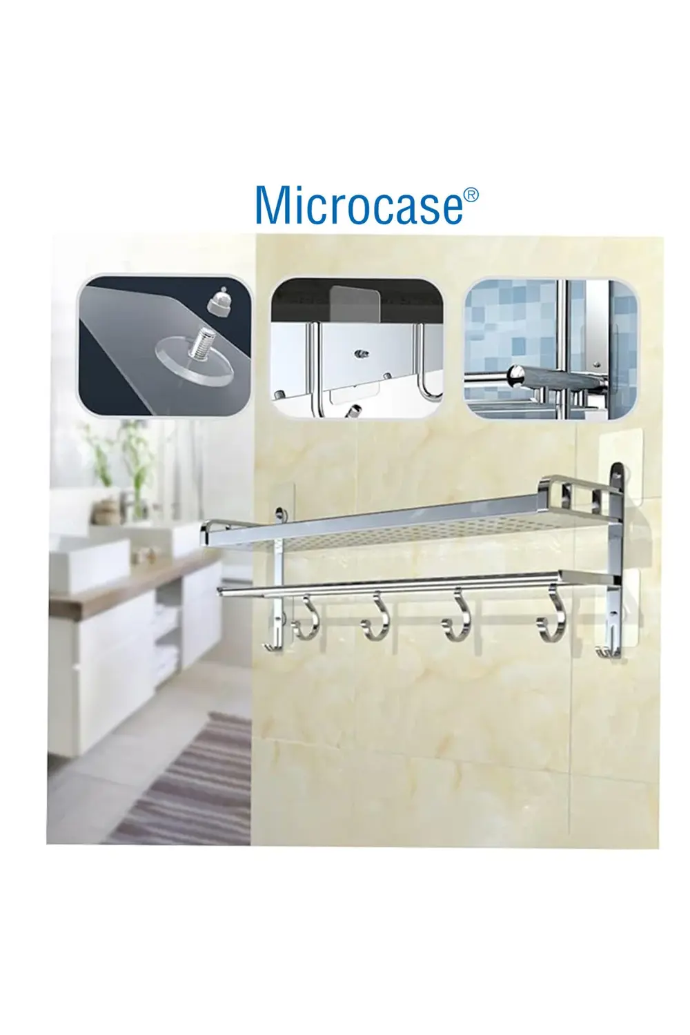 Güçlü Plastik Yapışkanlı 8mm Hanger Vidalı Eşya Ürün Raf Tutucu A