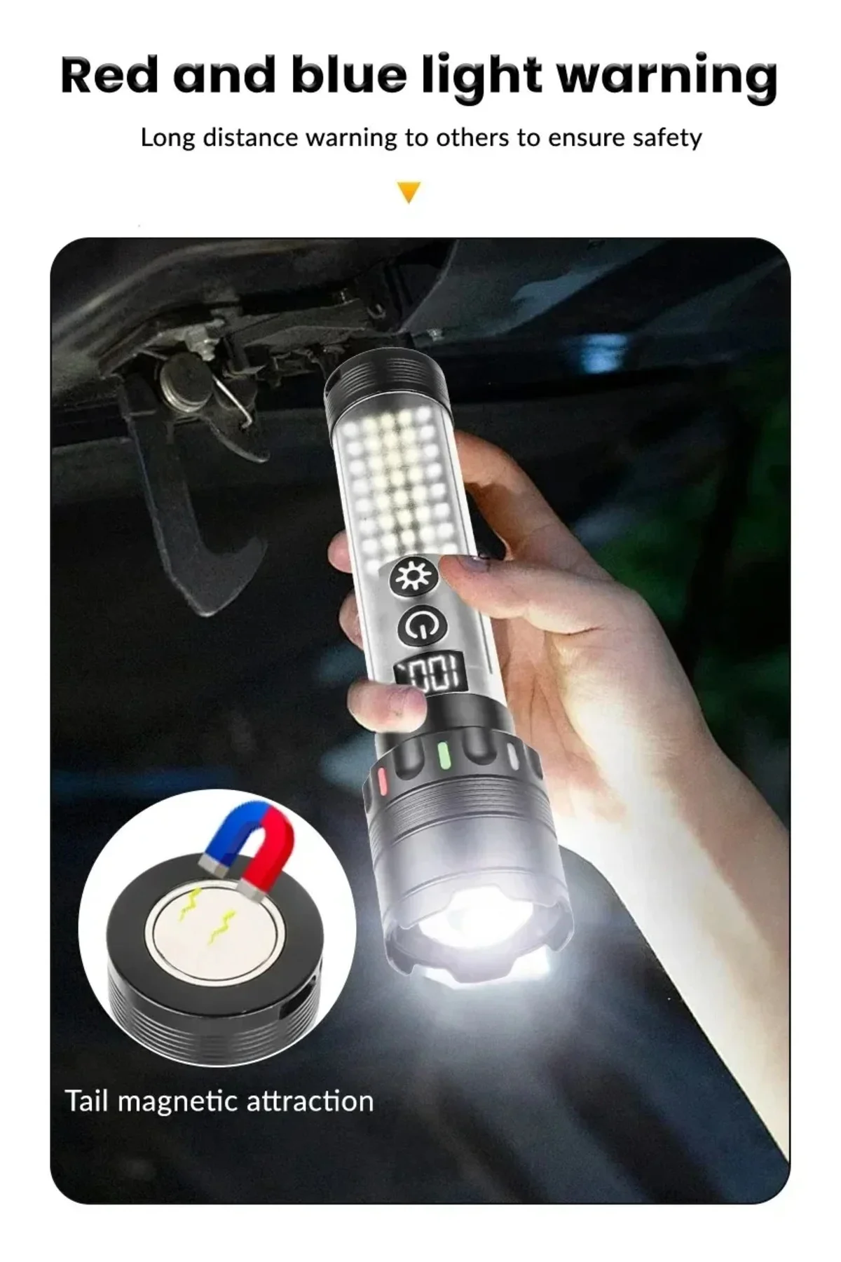 Güçlü Taktik Led El Feneri Paweınuo Sdt53 – 3800lm, 35w, Yan Cob Aydınlatma Ve Type-c Şarj Özelliğin