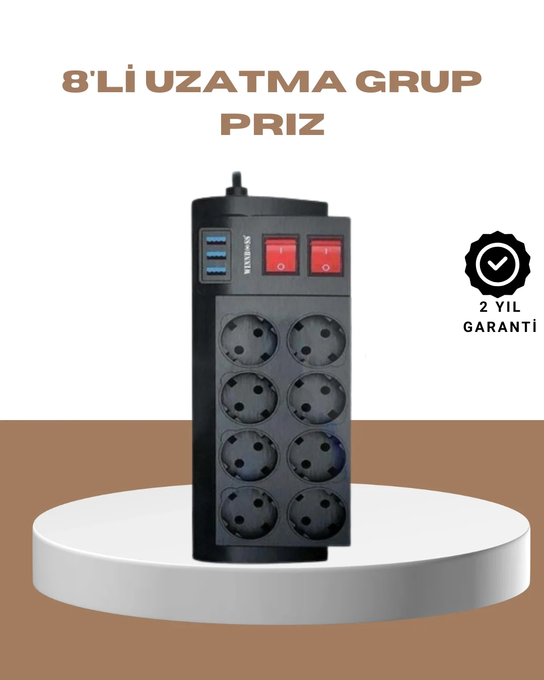 Güçlü Termal Korumalı 8 Priz + 3 USB Çoklu Uzatma Kablosu 2m Fiyatı, Yorumları ve Özellikleri