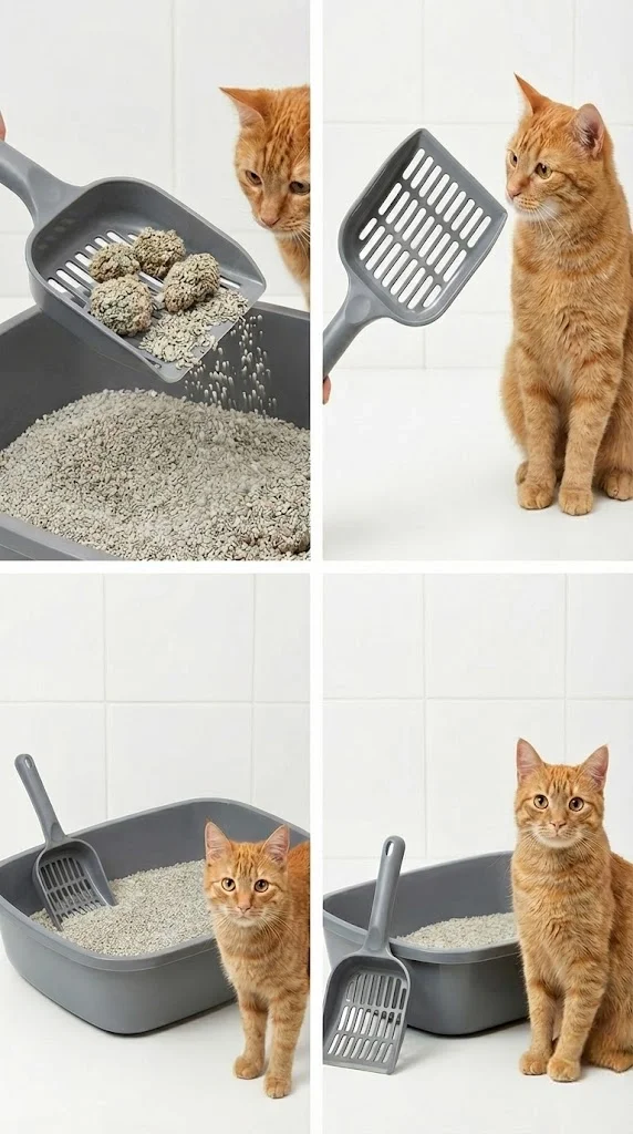 Güçlü ve Kalın Yapılı Kedi Kumu Küreği – Küçük Delikli, Kırılmaz, Tüm Kedi Tuvaletleriyle Uyumlu