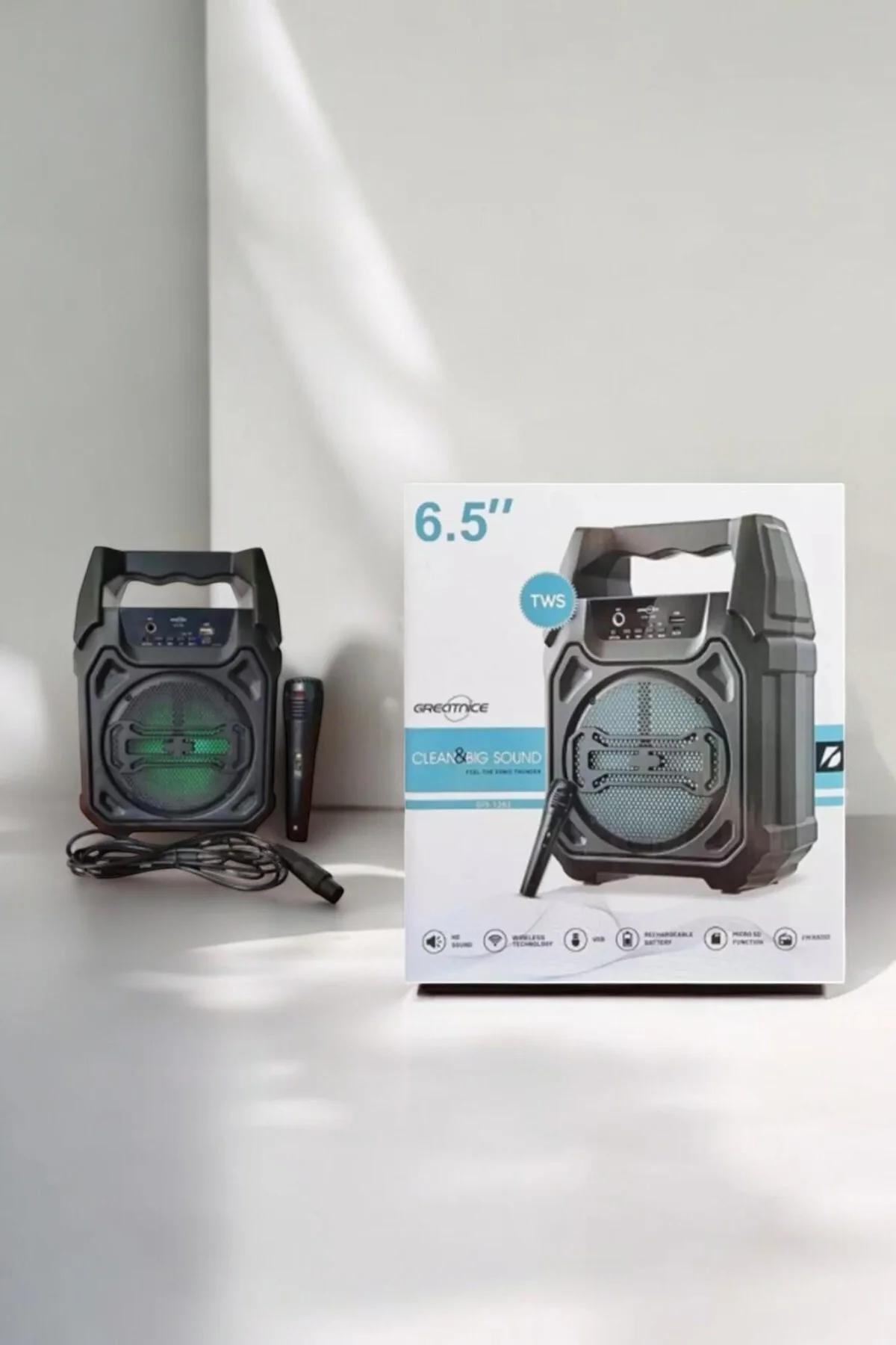 Güçlü ve Şarj Edilebilir Bluetooth Hoparlör 6.5 İnç