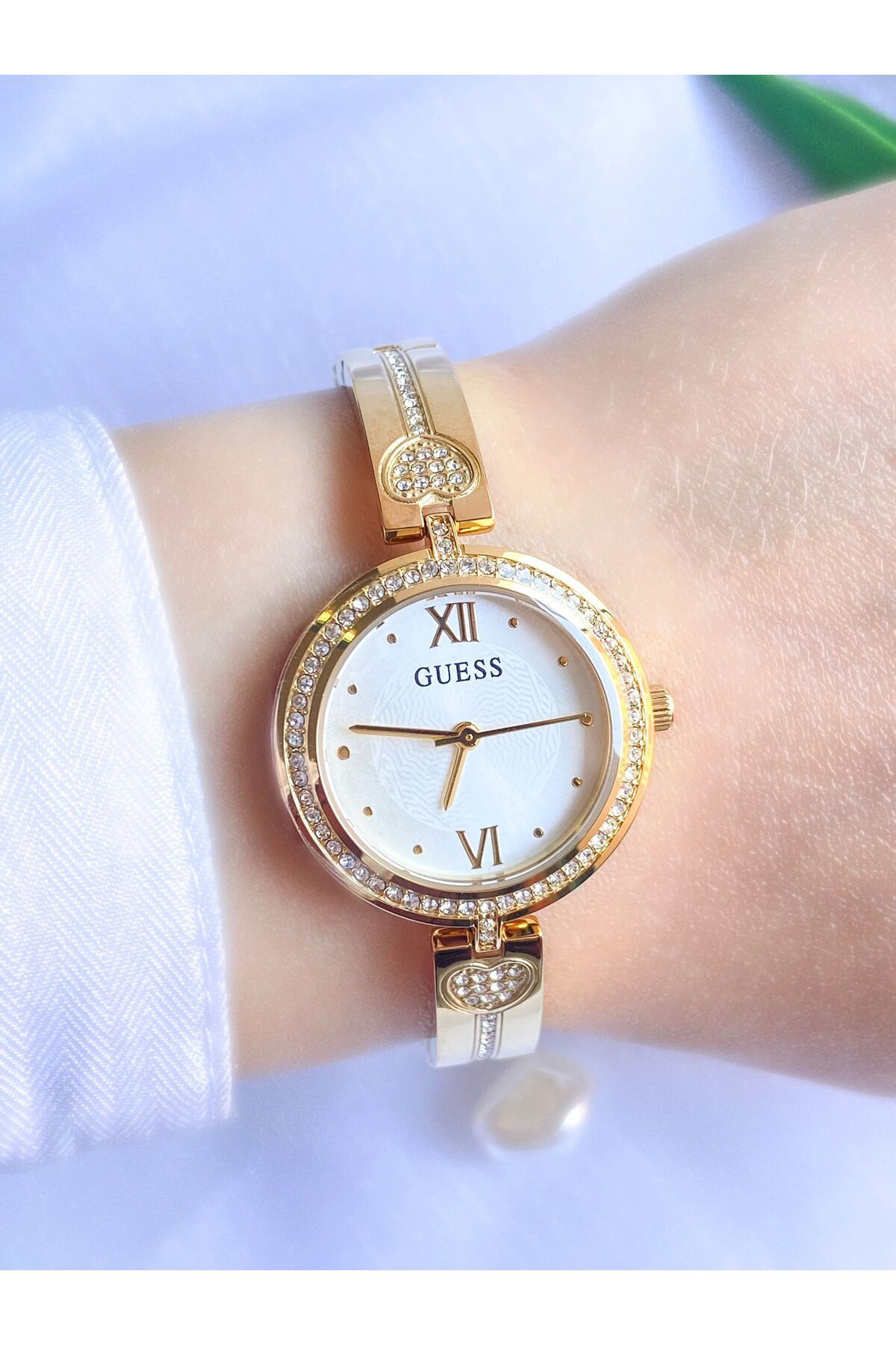 Guess GUGW0655L2 Çelik Kasa Çelik Kordonlu Kadın Kol Saati Guess GUGW0655L2 Çelik Kasa Çelik Kordonlu Kadın Kol Saati