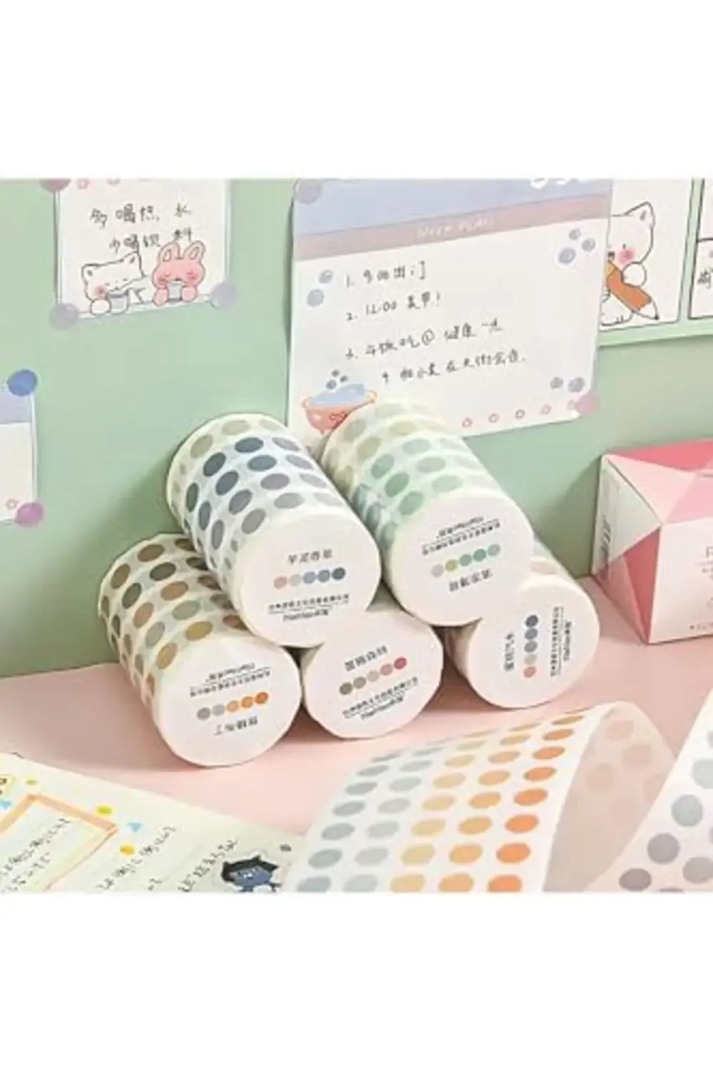 GUGUK Cream Temalı 5 Renkli Rulo Bant • Sticky 1178227