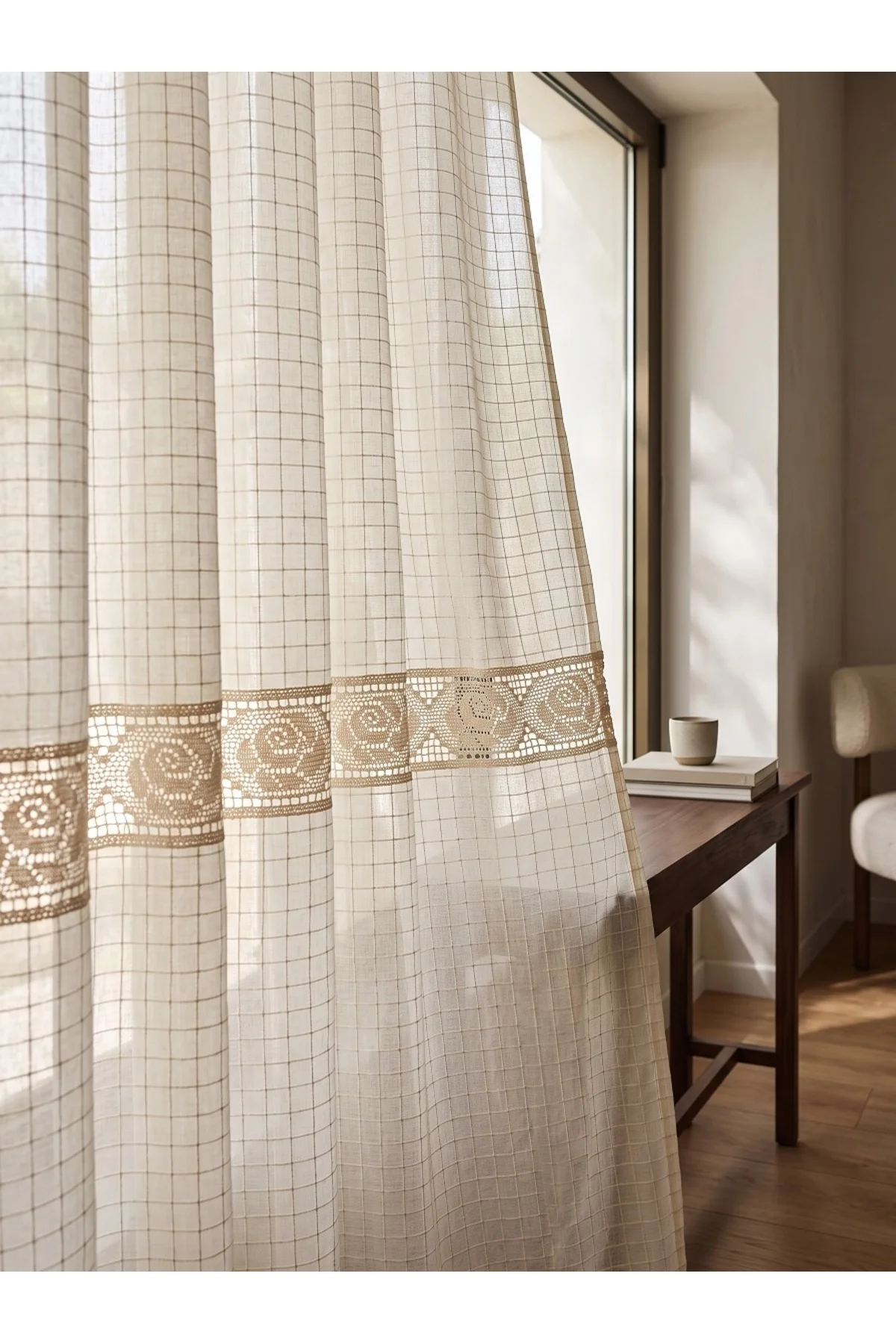 Gül Ara Dantelli Natural Perde Gül Ara Dantelli Natural Perde