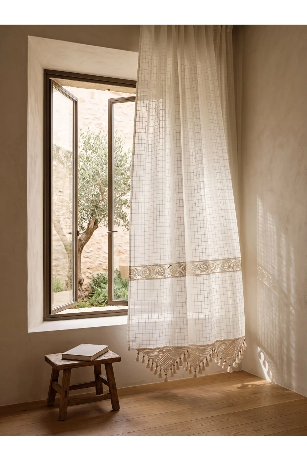 Gül Ara Dantelli Natural Perde Gül Ara Dantelli Natural Perde - Görsel 4