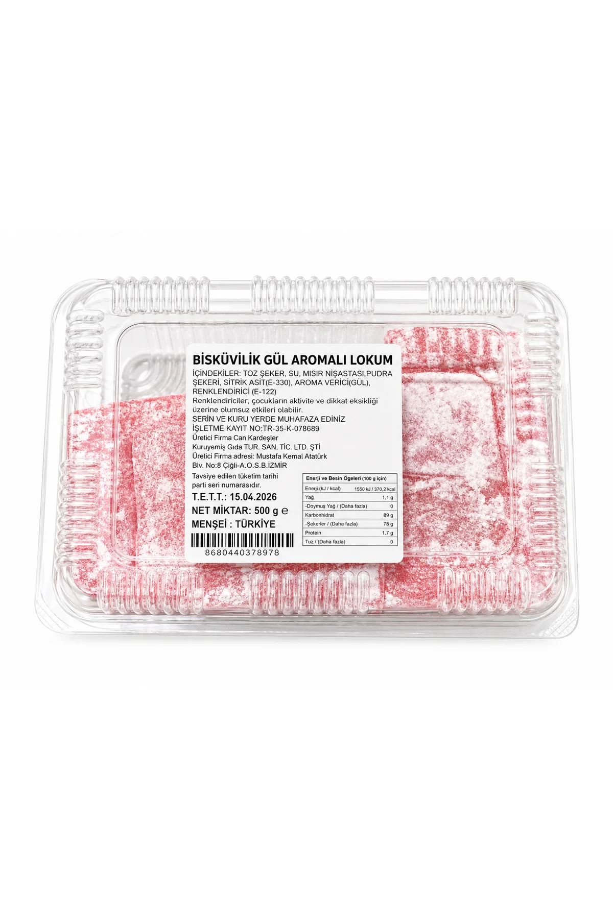 Gül Aromalı Bisküvilik Lokum 500g - Görsel 2