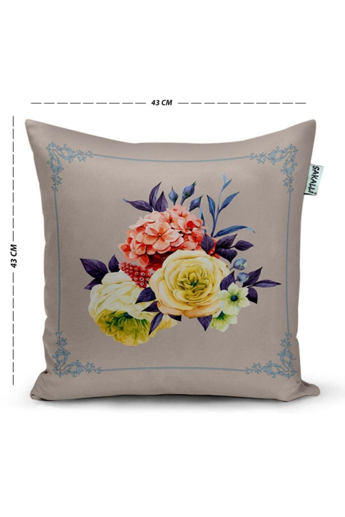 Sakallı Gül Bahçesi 3D Baskılı Dekoratif Kırlent Kılıfı