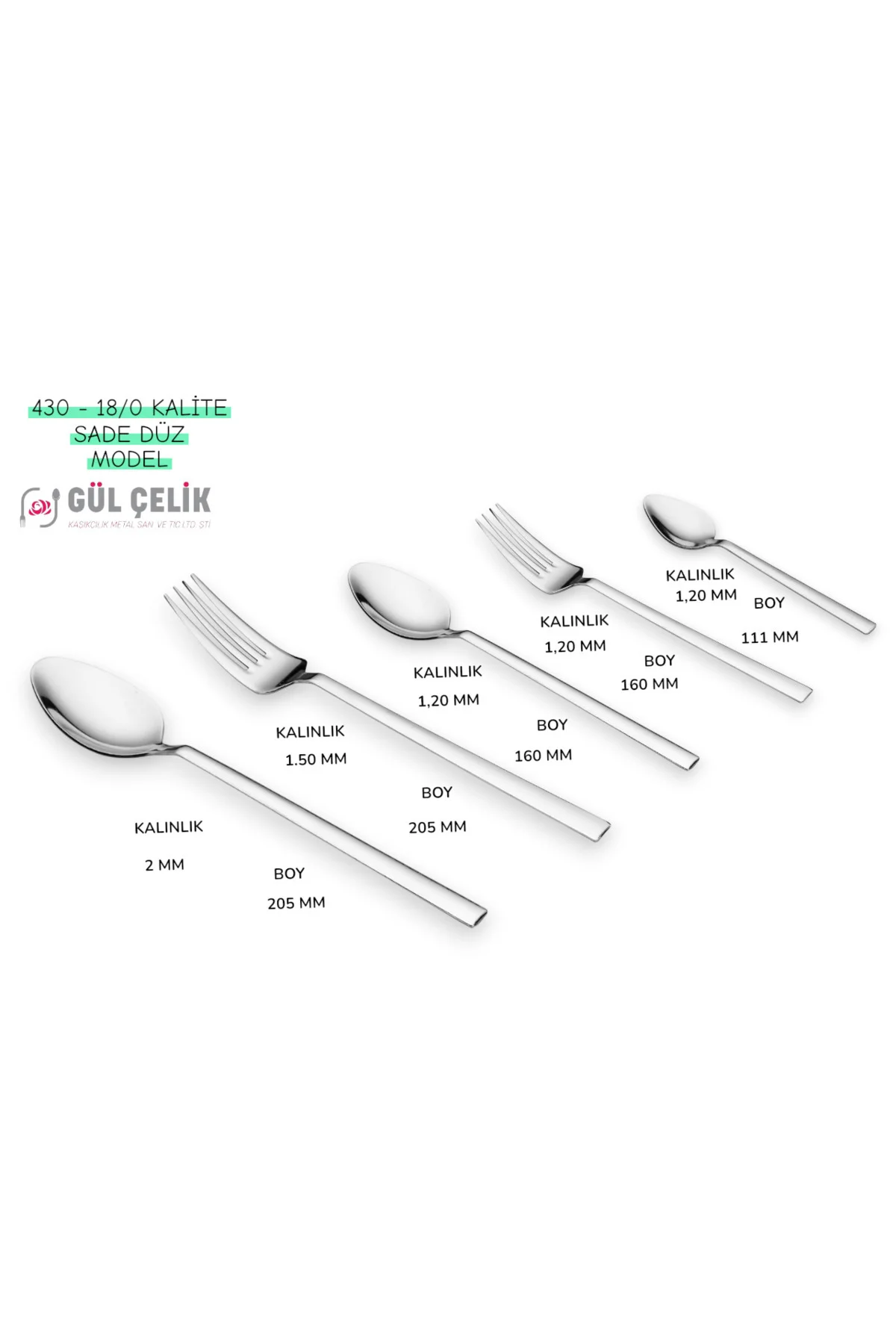 Gül Çelik 36 Parça 6 Kişilik Sade Çatal Bıçak Kaşık Seti 18/0 Kal Fiyatı, Yorumları ve Özellikleri