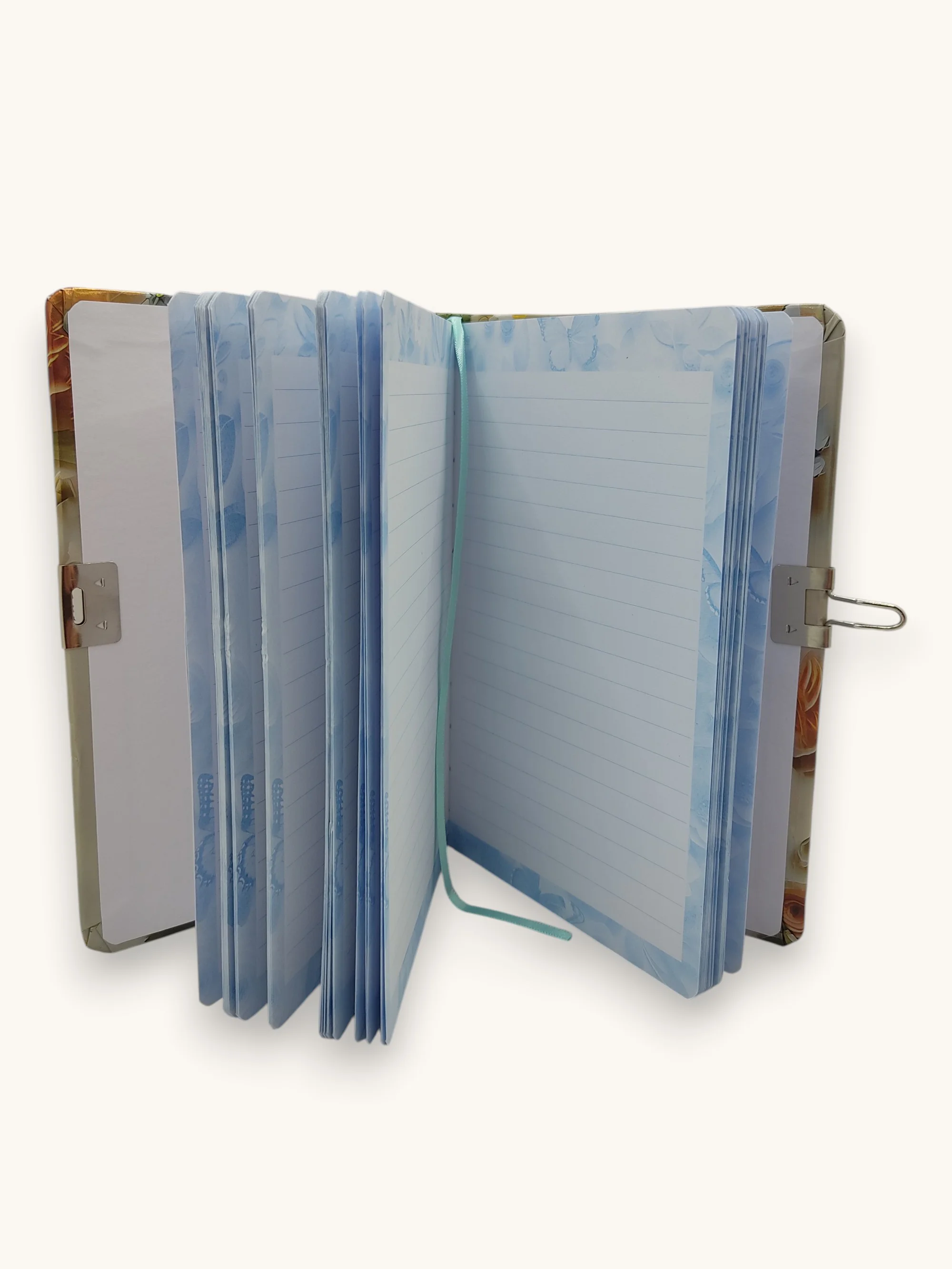 Gül Çiçek Desenli Hatıra Defteri (Günlük) Kilitli Defter 80 yapra