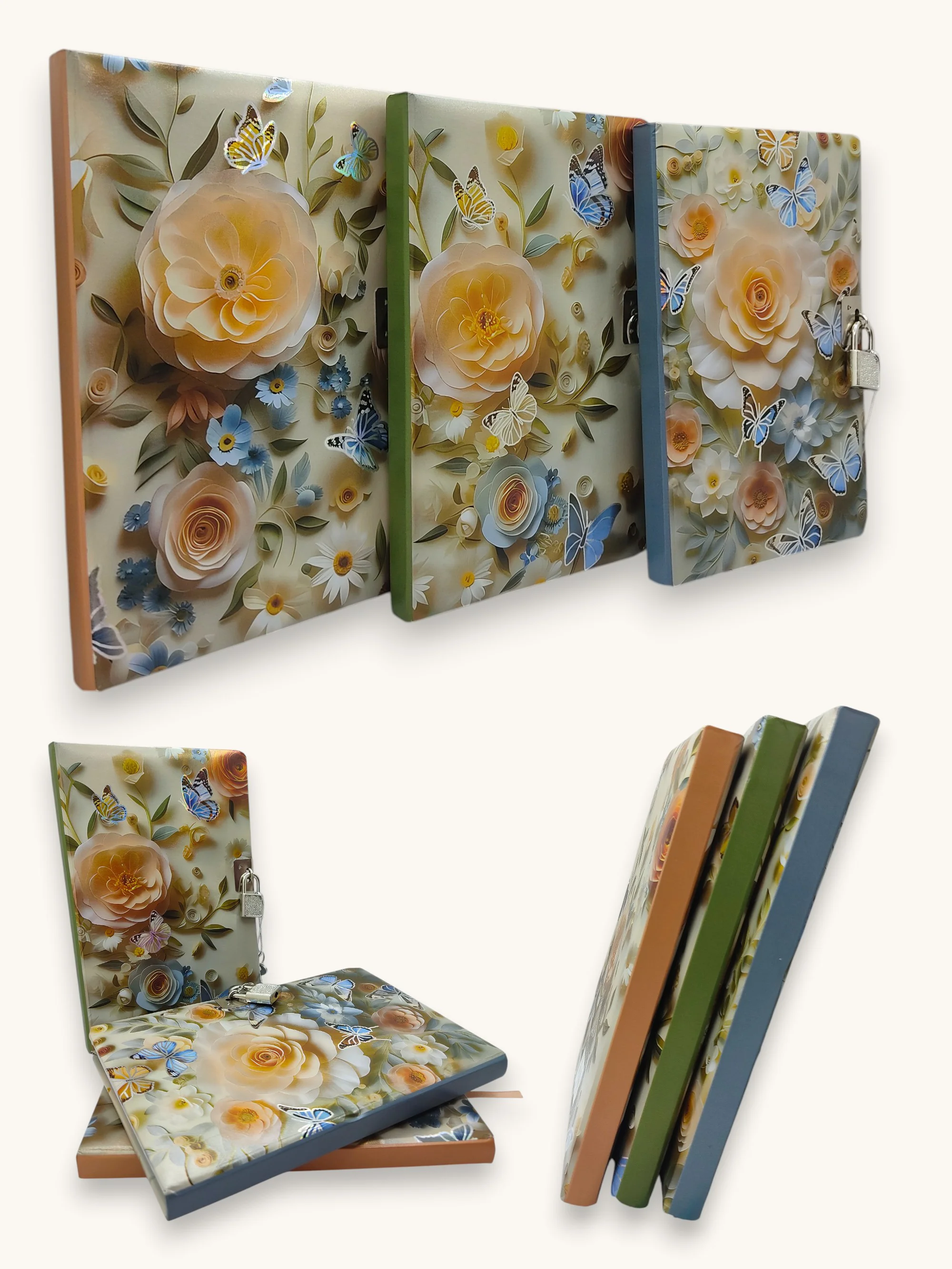 Gül Çiçek Desenli Hatıra Defteri (Günlük) Kilitli Defter 80 yapra Gül Çiçek Desenli Hatıra Defteri (Günlük) Kilitli Defter 80 yapra