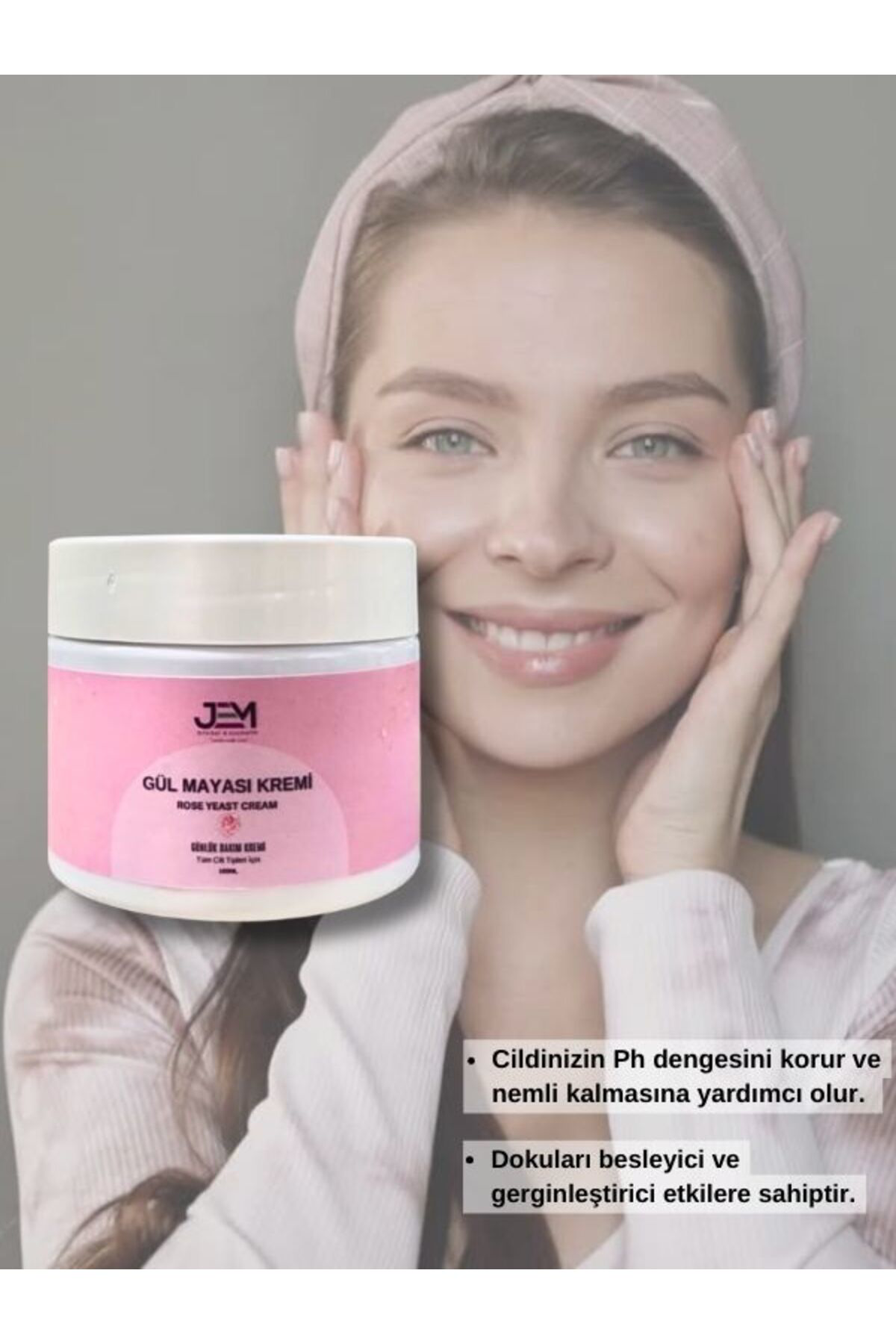Jem Kozmetik Bitkisel Gül Mayası Kremi Rose Yeast Cream 100 Ml Gül Kremi