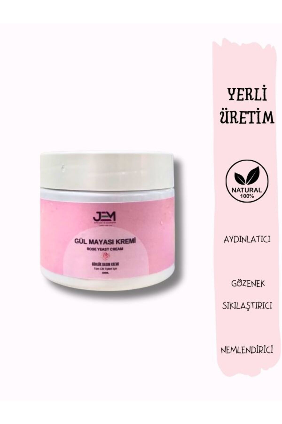 Jem Kozmetik Bitkisel Gül Mayası Kremi Rose Yeast Cream 100 Ml Gül Kremi