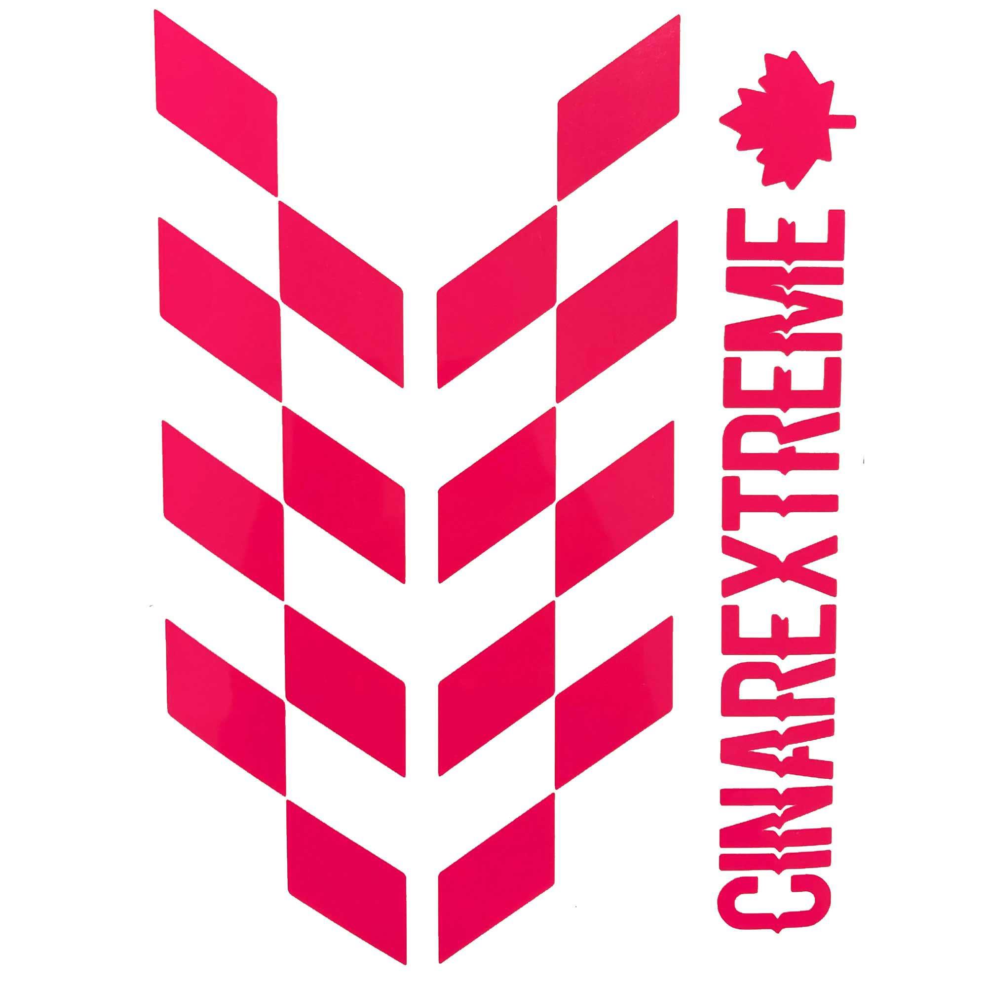 Çınar Extreme Gül Pembesi Damalı Kask Motosiklet Sticker Takımı  