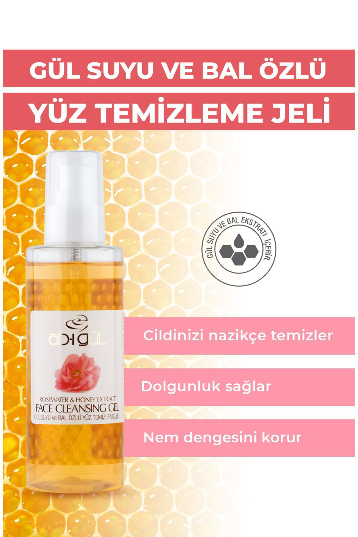 Gül Suyu Ve Bal Özlü Yüz Temizleme Jeli 190 ml
