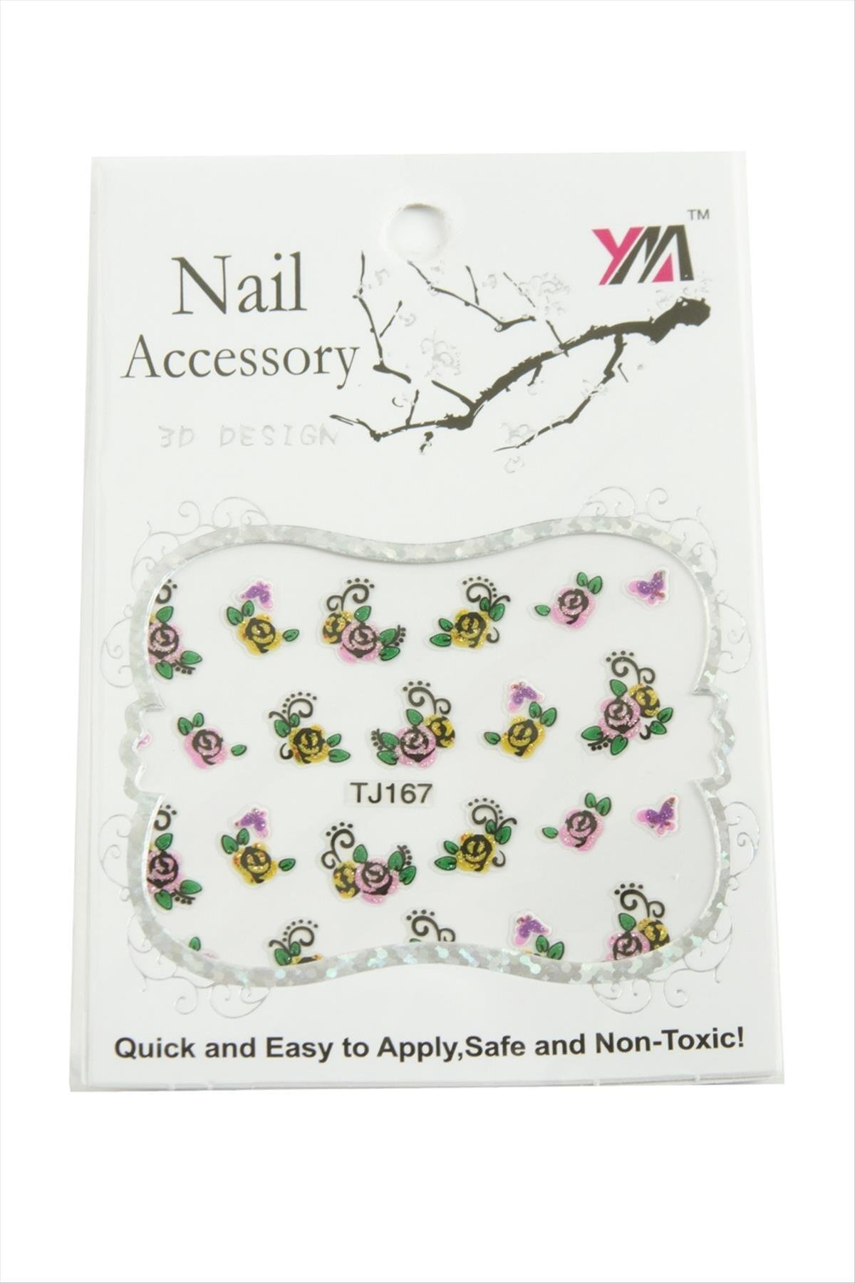 Gül Tırnak Aksesuarı () Tattoo Sticker-Beyaz