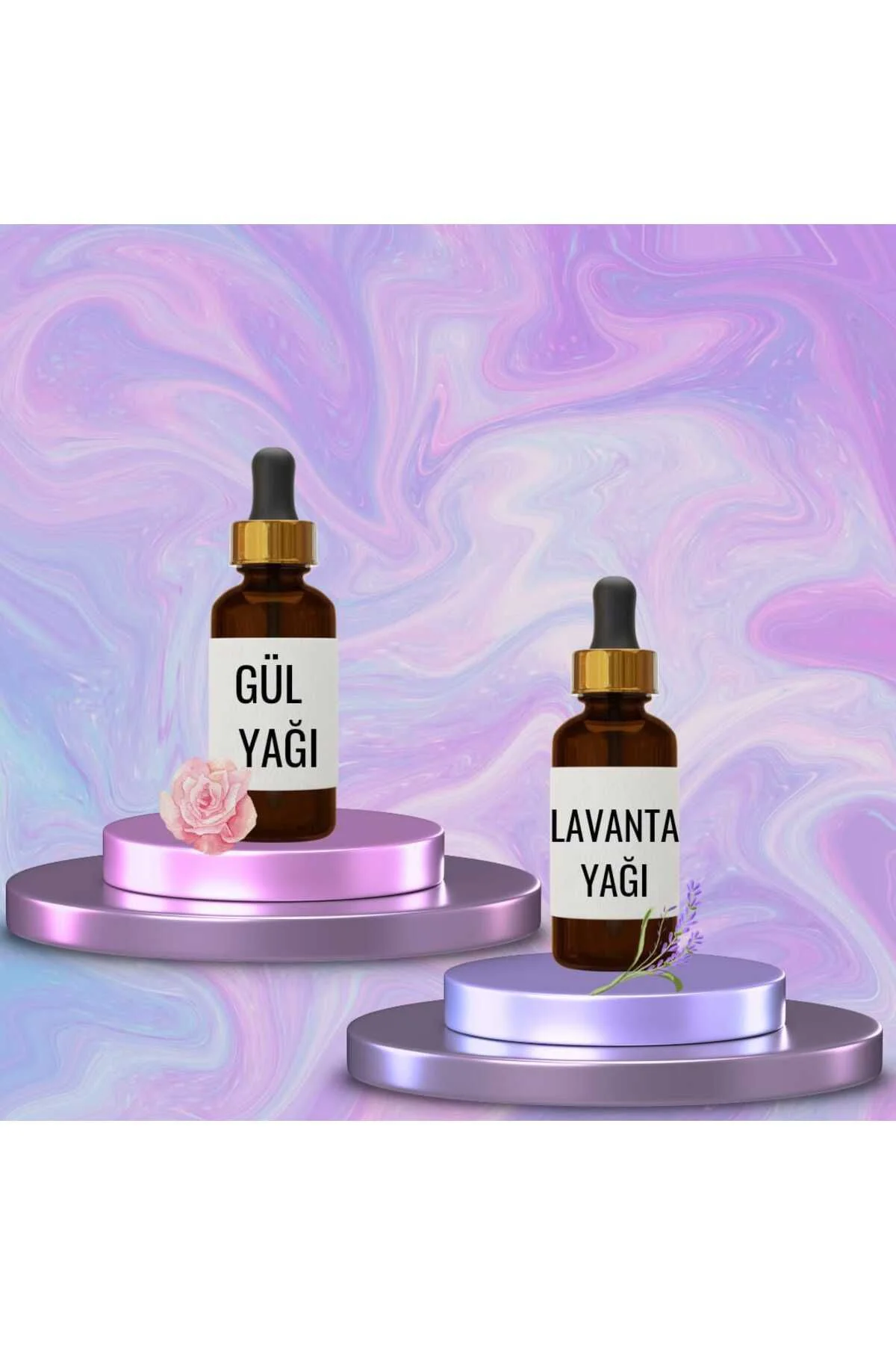 Gül Yağı 20 ml ve Lavanta Yağı 20 ml Gül Yağı 20 ml ve Lavanta Yağı 20 ml