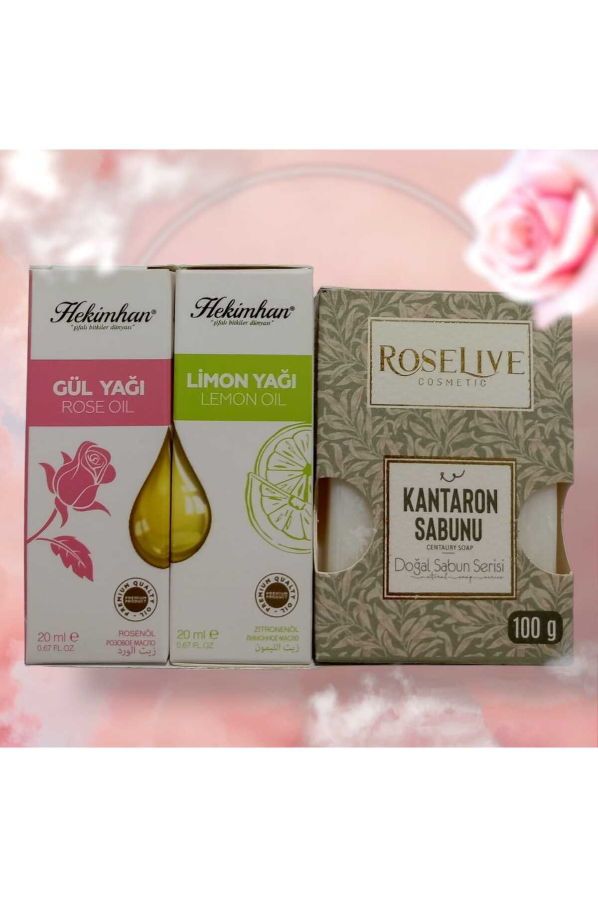 Hekimhan Gül Yağı+ Limon Yağı +Kantaron Sabunu