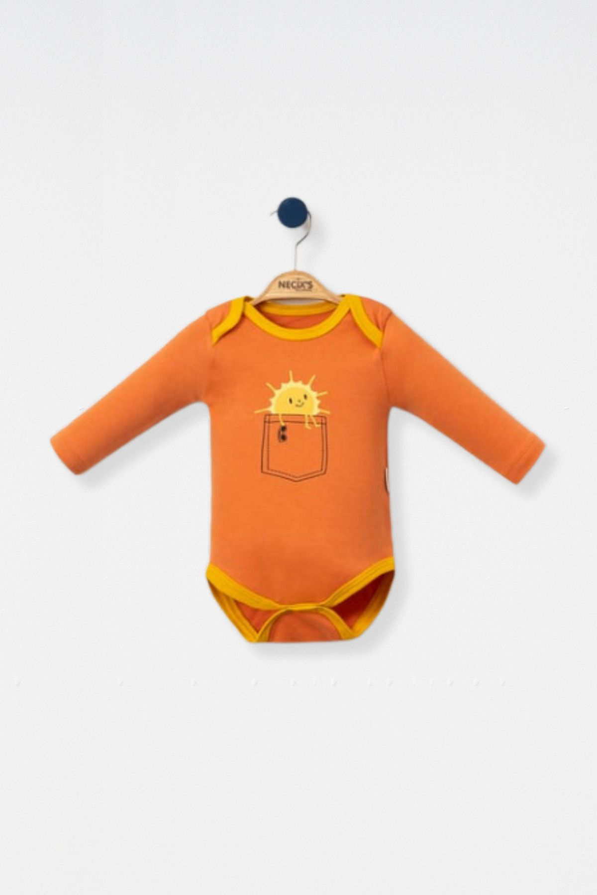 Necix's Gülen Güneş Erkek Bebek Badi 3 Adet 0 – 3 Ay