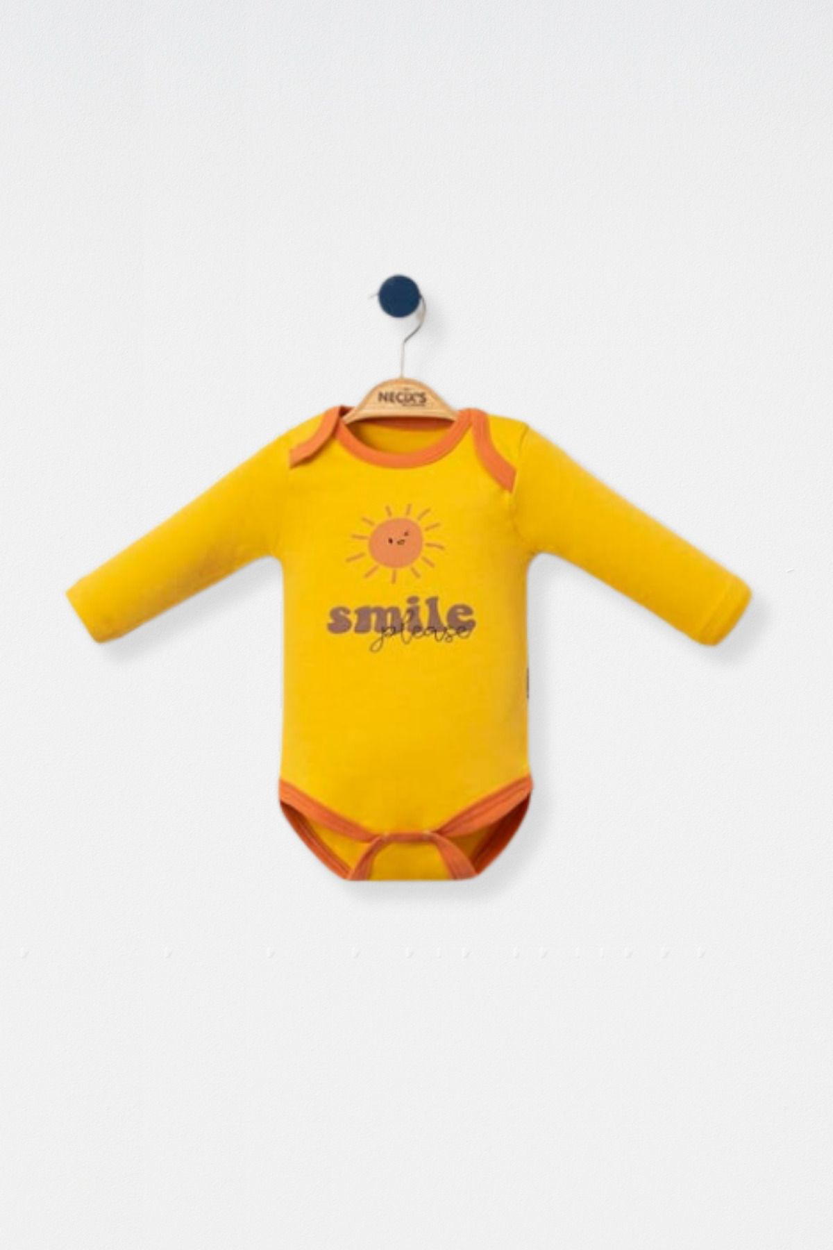 Necix's Gülen Güneş Erkek Bebek Badi 3 Adet 0 – 3 Ay