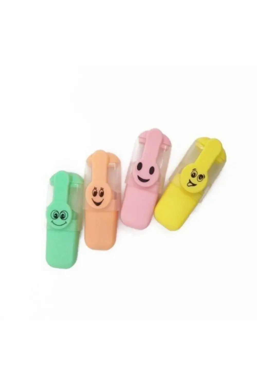 Gülen Yüz Mini Pastel 4' Lü Fosforlu Kalem F.k