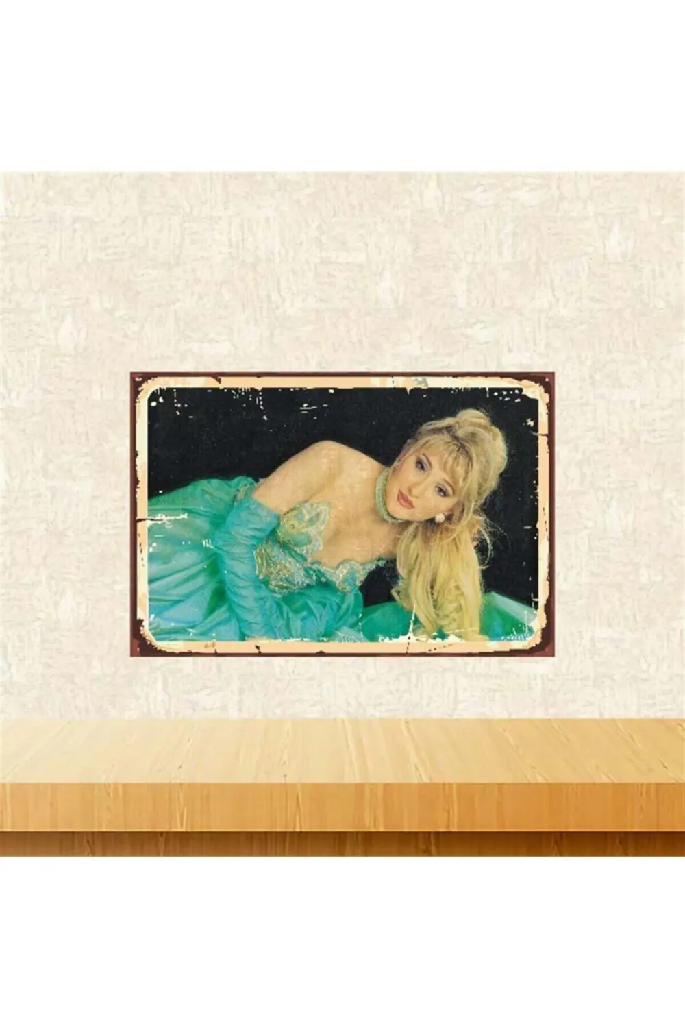 Güllü Retro Ahşap Poster 20-30 cm Tkfx3963