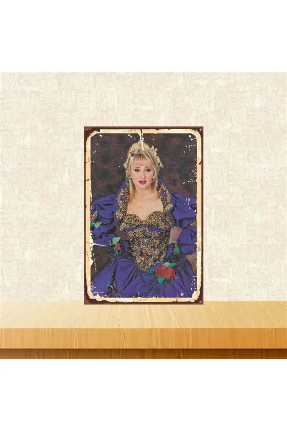 Güllü Retro Ahşap Poster Tkfx3801