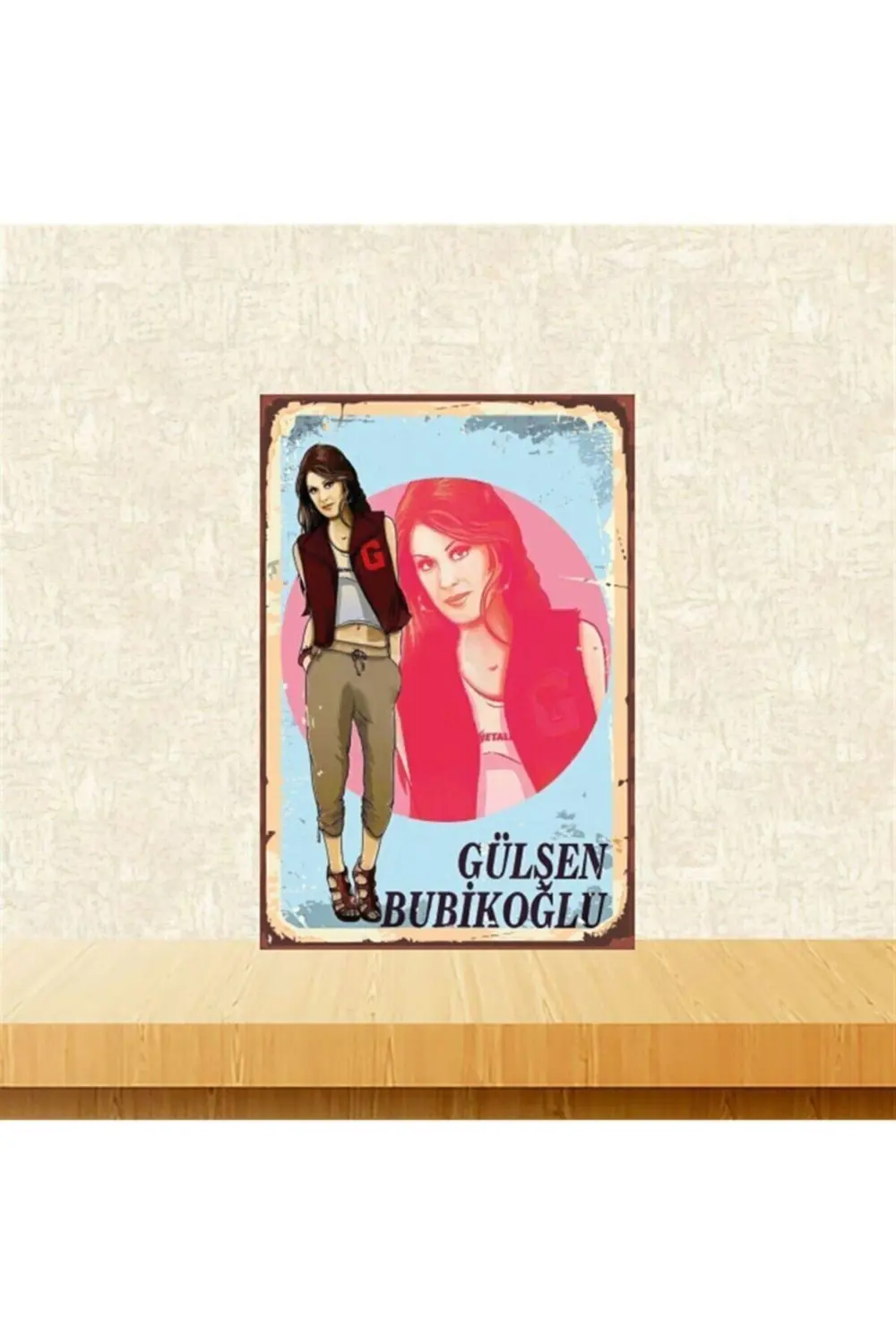 Gülşen Bubikoğlu 20-30 Cm Retro Ahşap Tablo Tkfx4922
