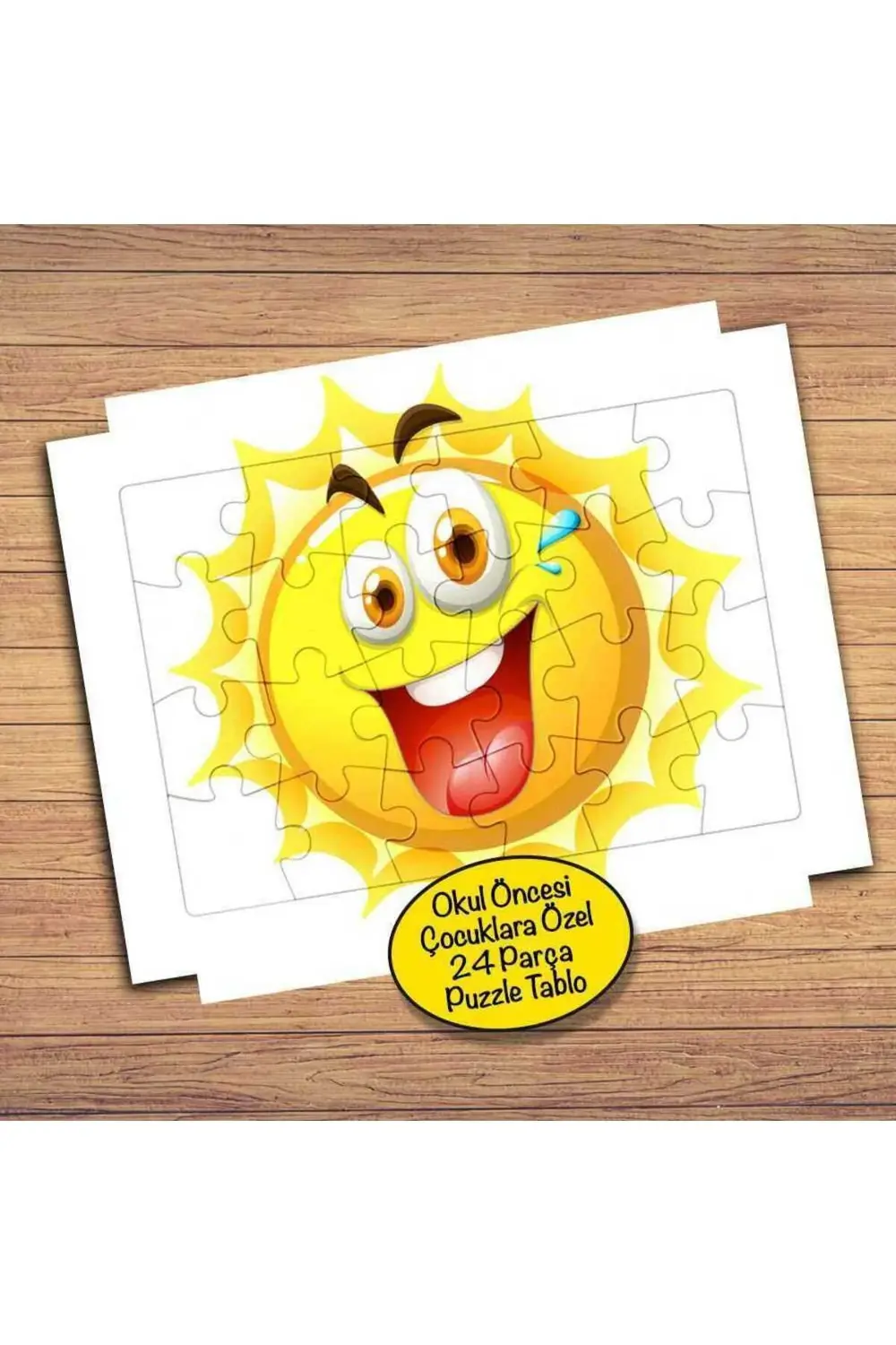 Gülümseyen Mutlu Güneş 24 Parça Çocuklara Özel Yapboz Tablo-17824