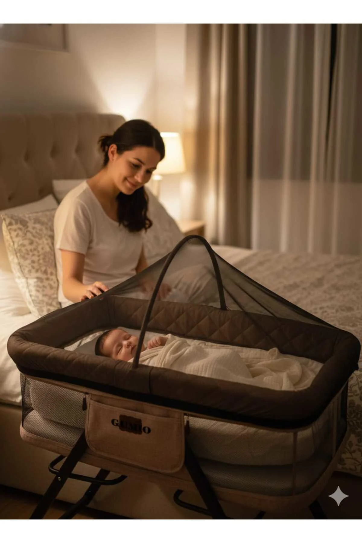 Gumio Anne Yanı Katlanır Beşik