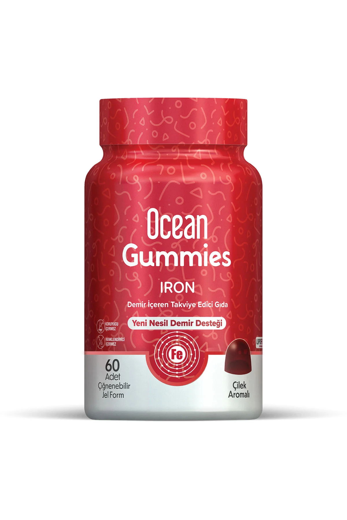 Gummies Iron Demir İçeren Takviye Edici Gıda 60 Çiğnenebilir Jel Form