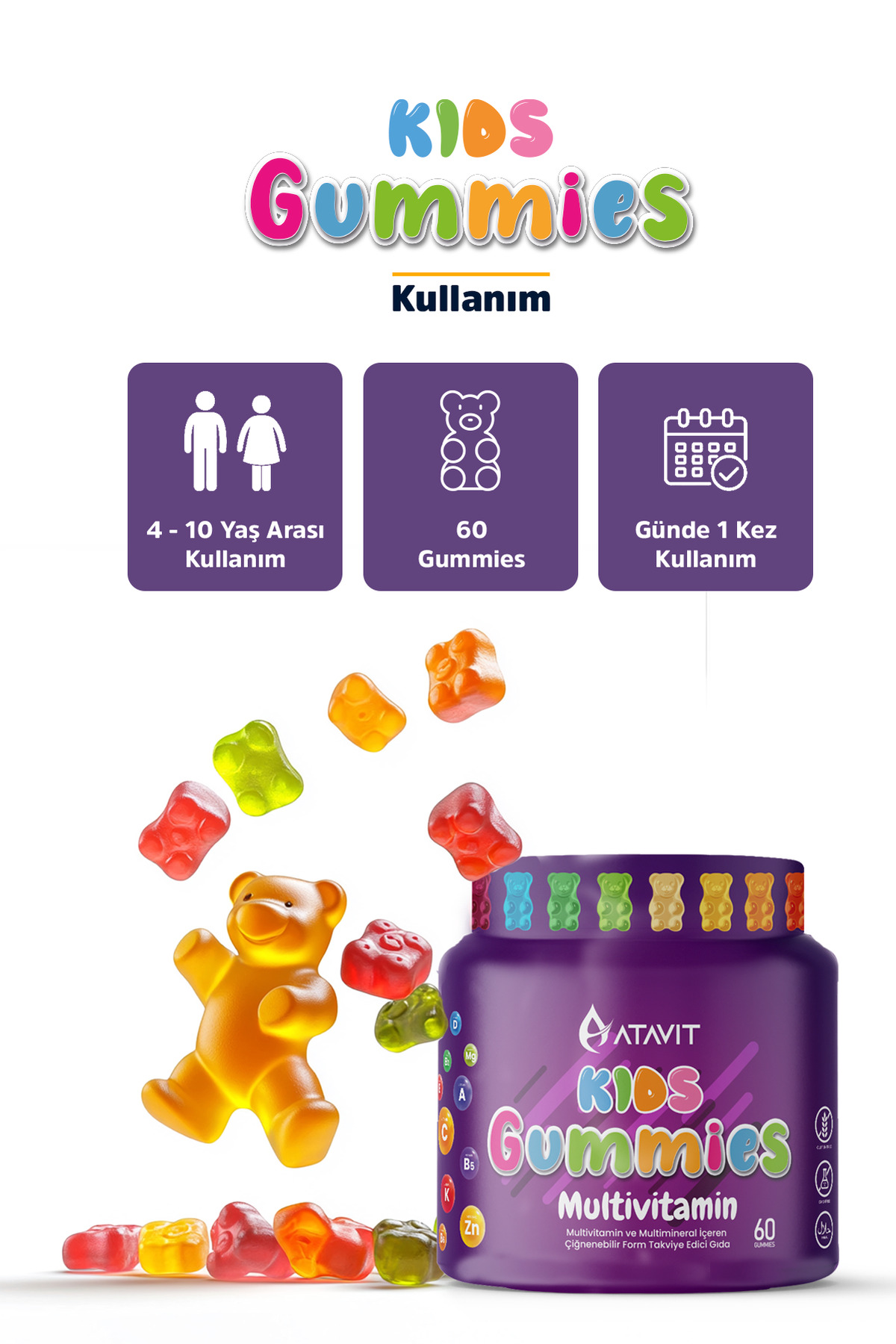 Gummies Multivitamin KIDS 60 Çiğnenebilir Form