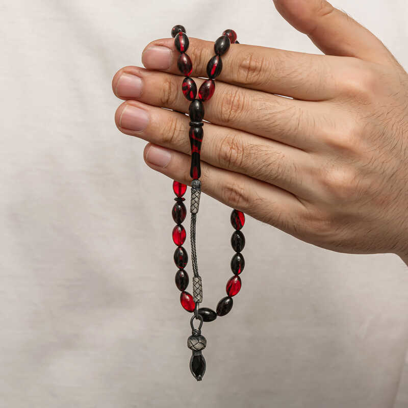 Stillove Gümüş 1000 Ayar Kazaz Püsküllü Sıkma Kehribar Tesbih T8930 Sl8269 Stillove Gümüş 1000 Ayar Kazaz Püsküllü Sıkma Kehribar Tesbih T8930 Sl8269